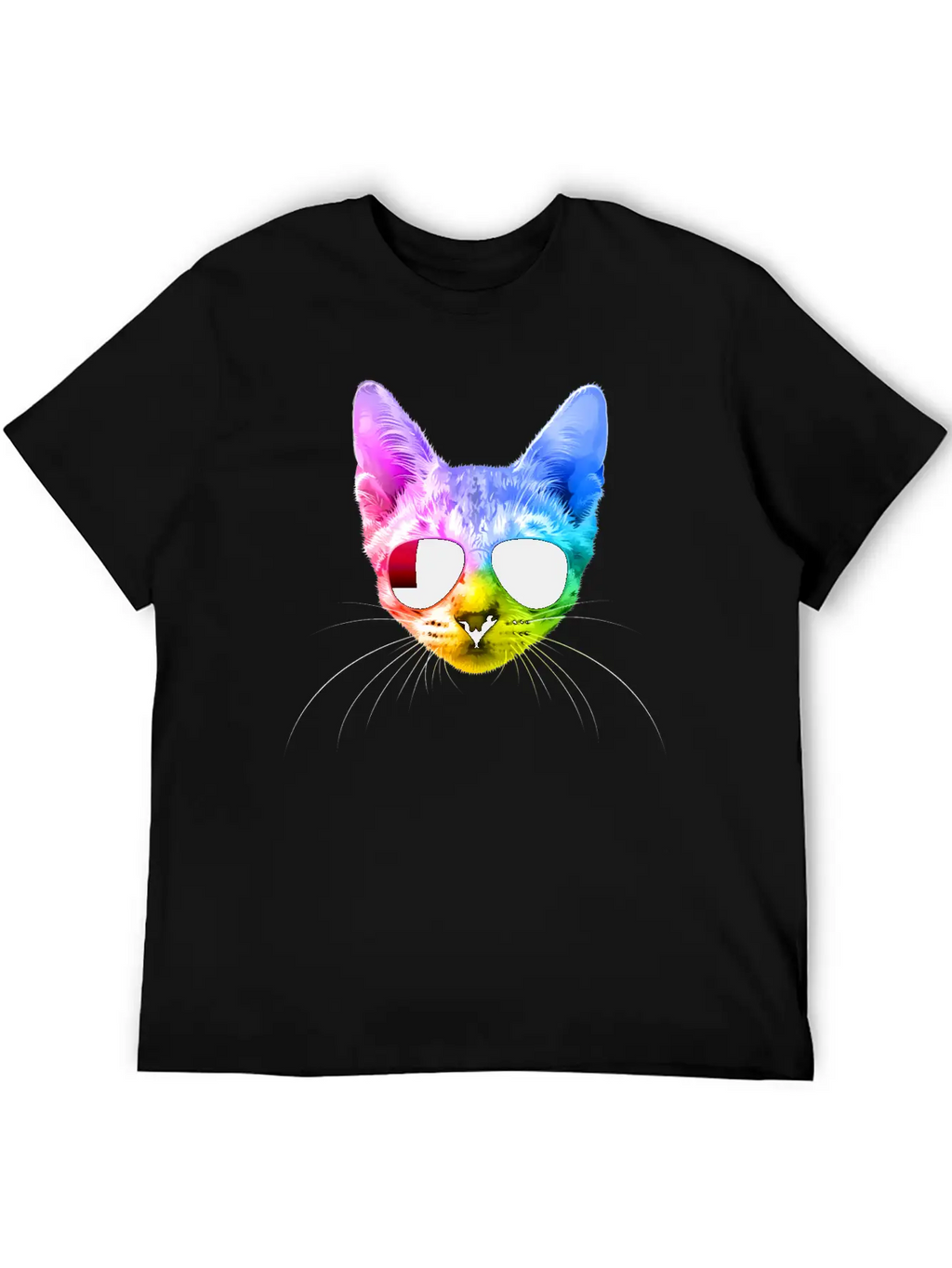 Rainbow Cat Unisex Casual T-Shirt – Clean Design For Daily Comfort