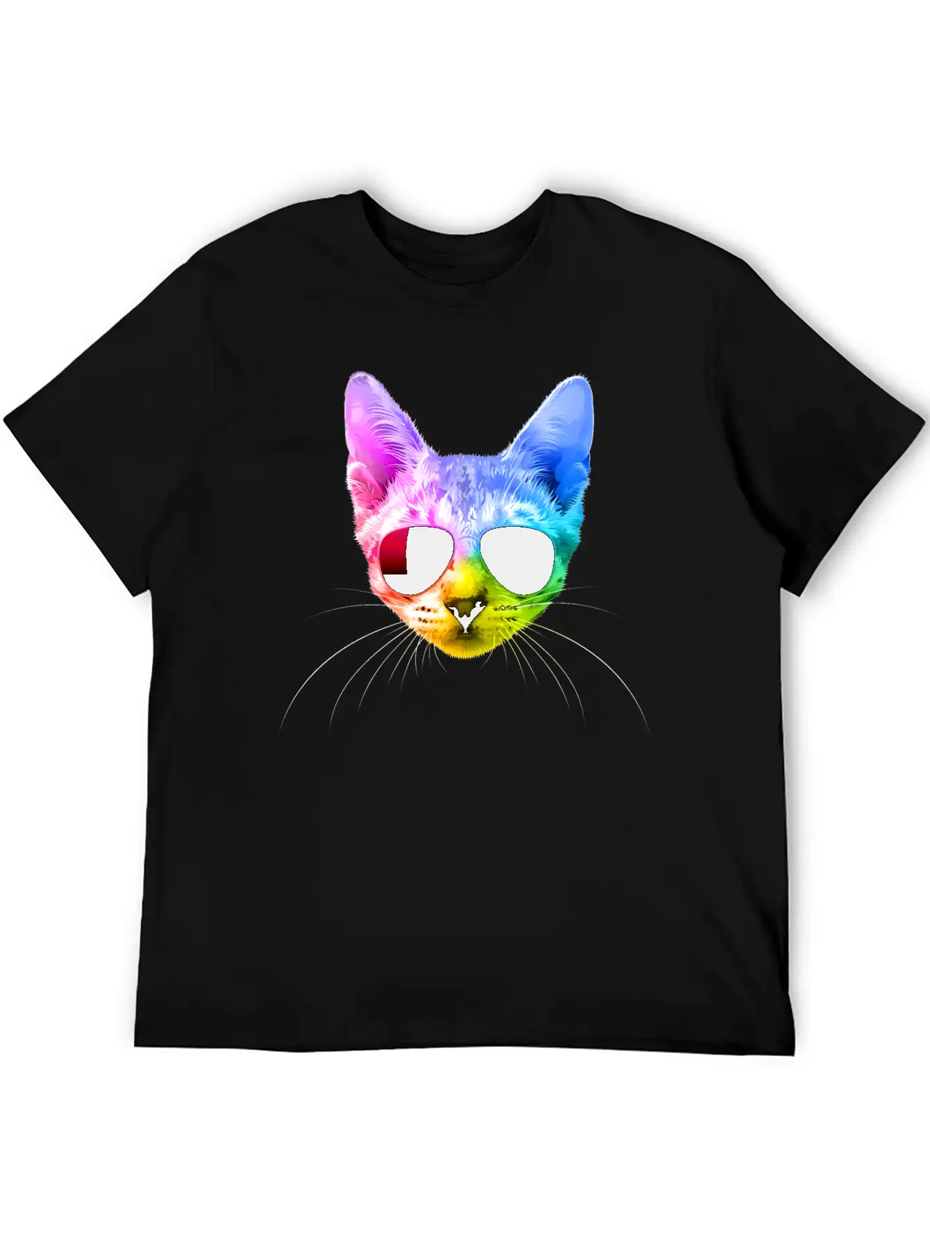 Rainbow Cat Unisex Casual T-Shirt – Clean Design For Daily Comfort