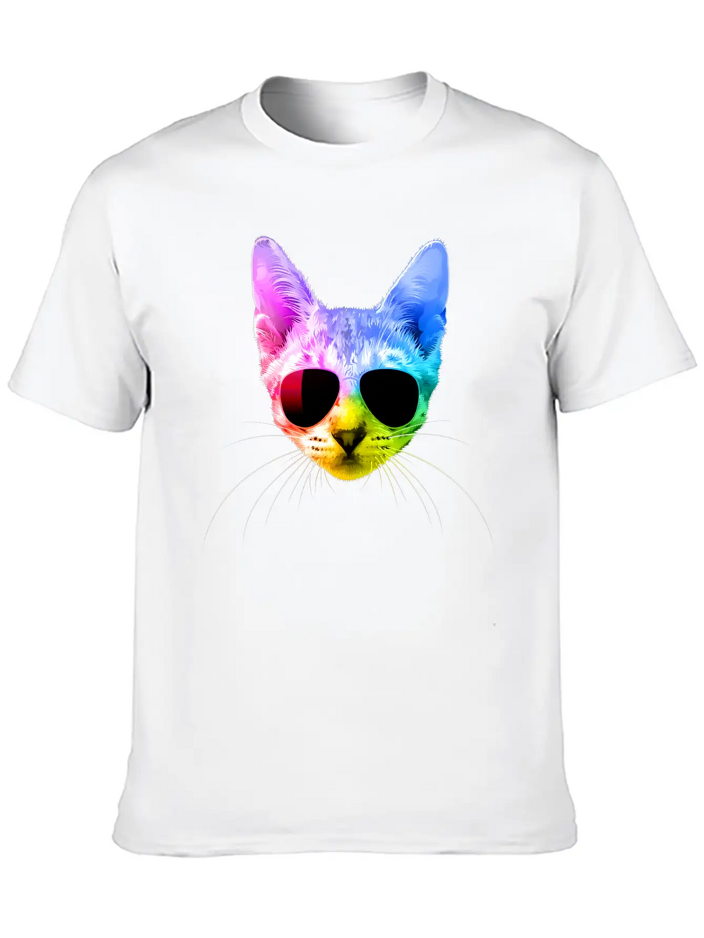 Rainbow Cat Unisex Casual T-Shirt – Clean Design For Daily Comfort