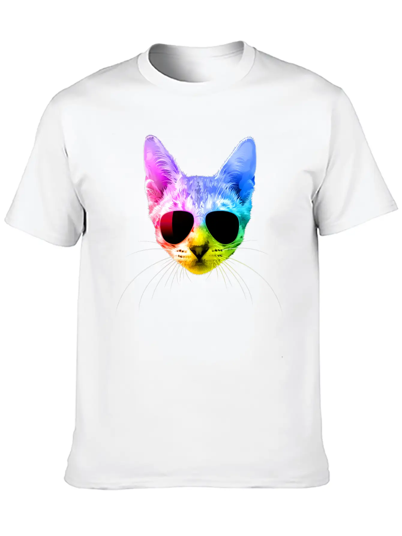 Rainbow Cat Unisex Casual T-Shirt – Clean Design For Daily Comfort