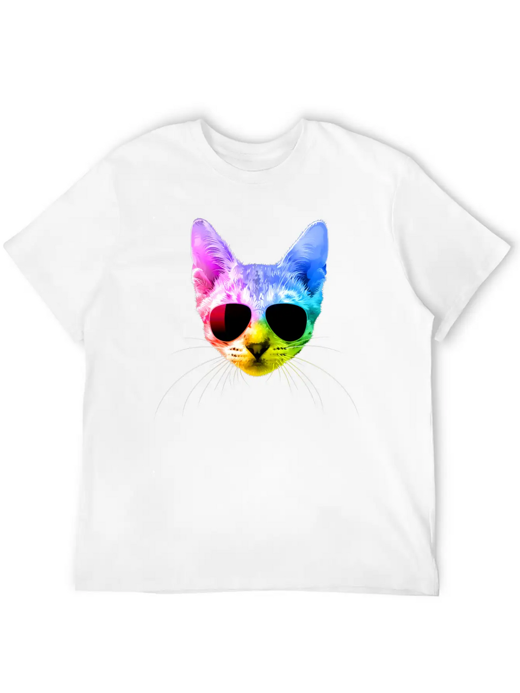 Rainbow Cat Unisex Casual T-Shirt – Clean Design For Daily Comfort