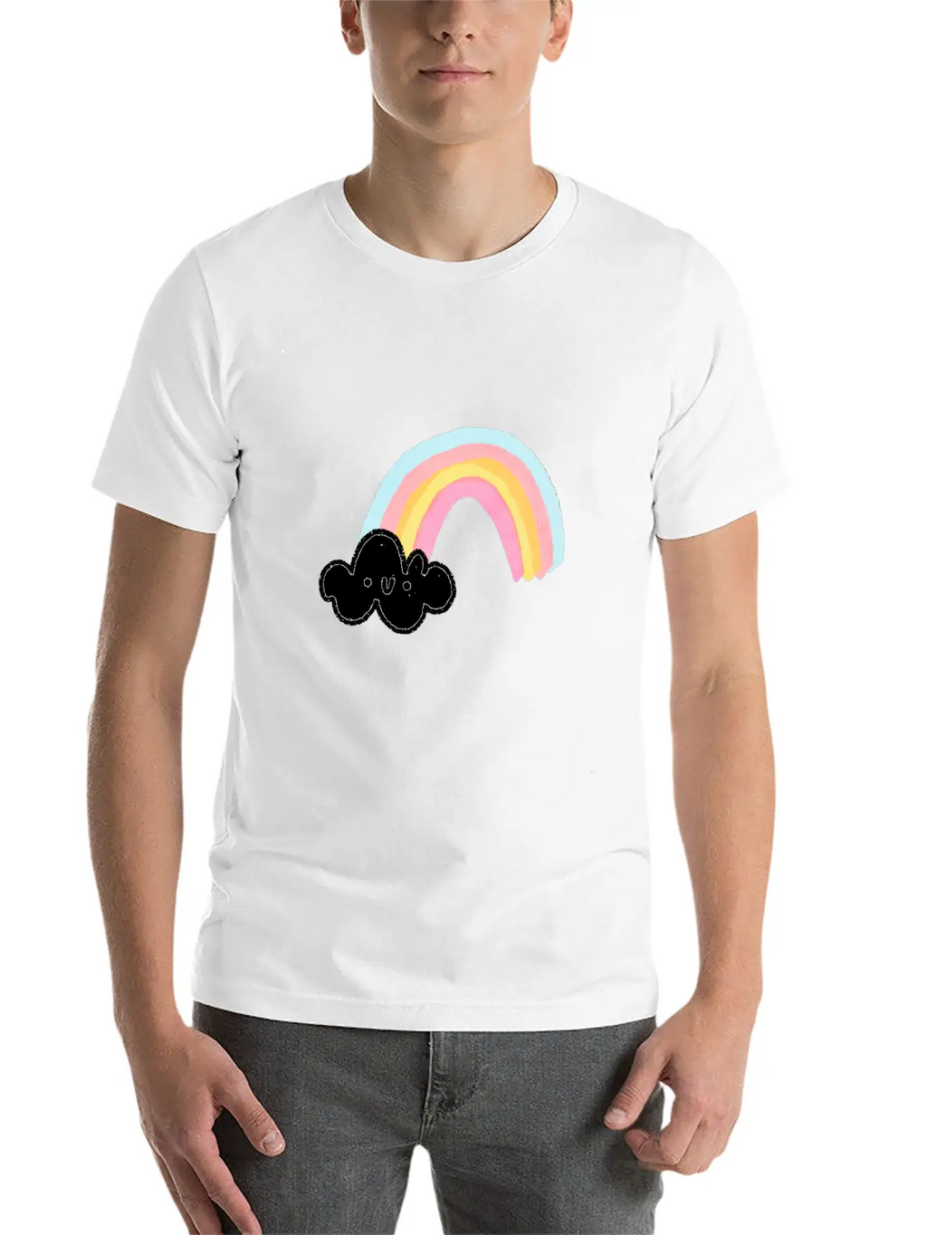 Rainbow Cloud Unisex Casual T-Shirt – Clean Design For Daily Comfort