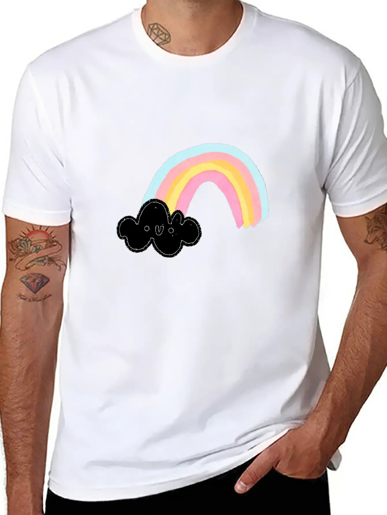 Rainbow Cloud Unisex Casual T-Shirt – Clean Design For Daily Comfort
