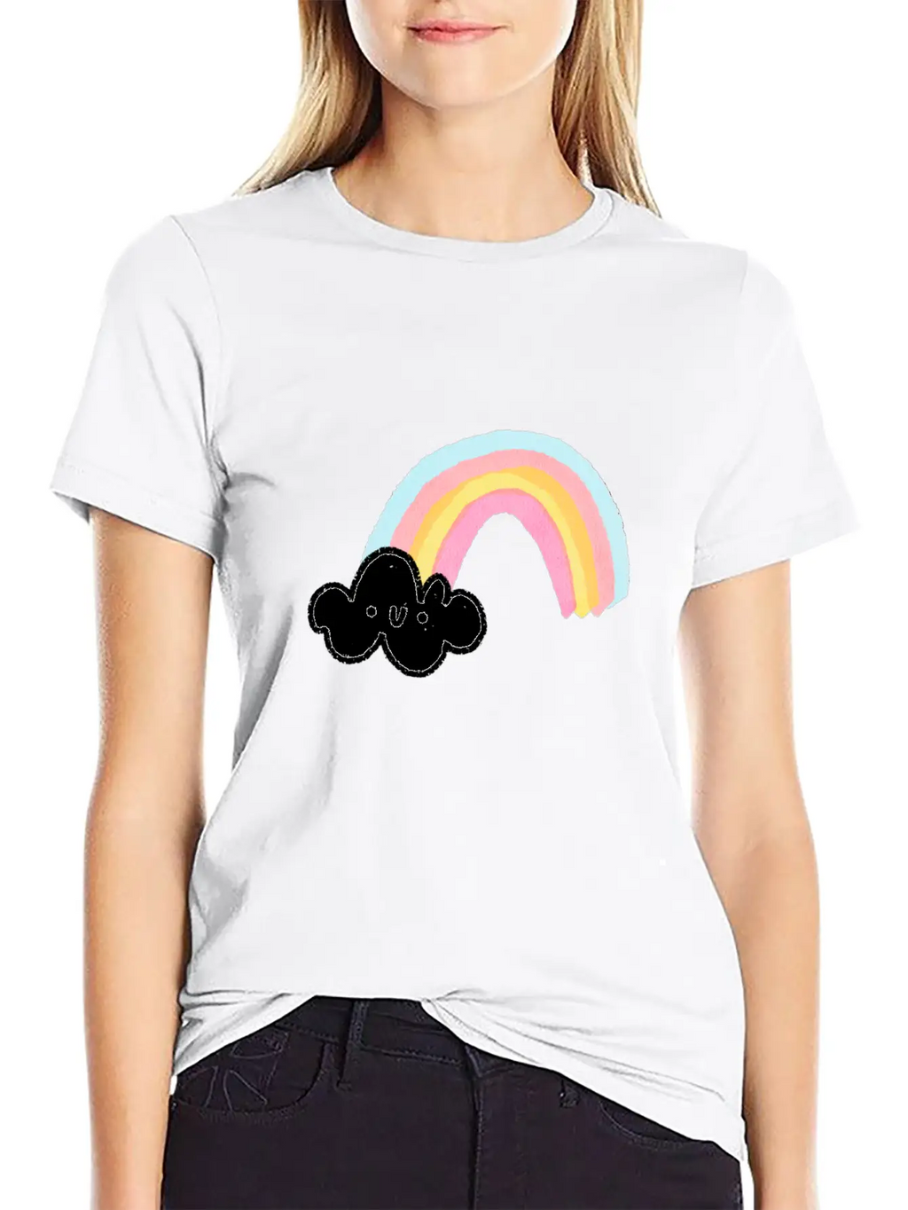 Rainbow Cloud Unisex Casual T-Shirt – Clean Design For Daily Comfort