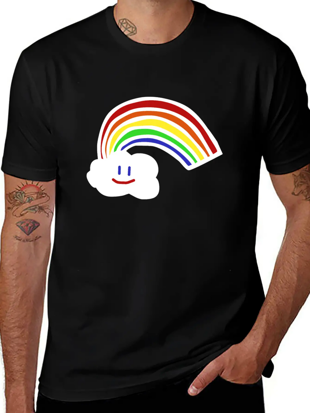 Rainbow Gift For Kids Tee Cute Cloud Unisex Casual T-Shirt – Clean Design For Daily Comfort