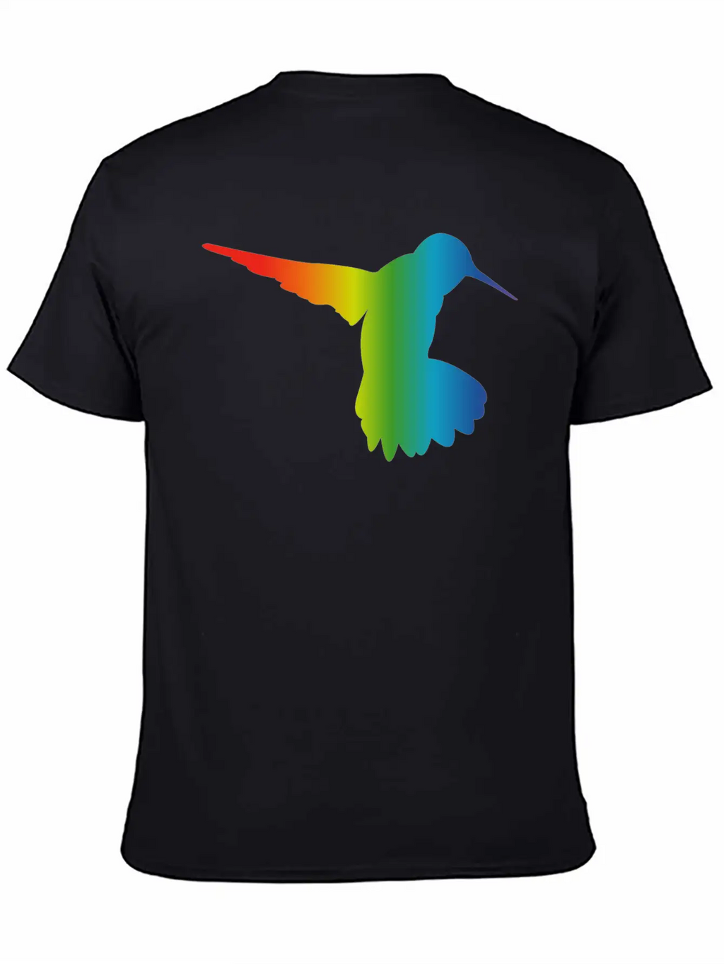 Rainbow Gradient Hummingbird Simple Unisex Casual T-Shirt – Clean Design For Daily Comfort