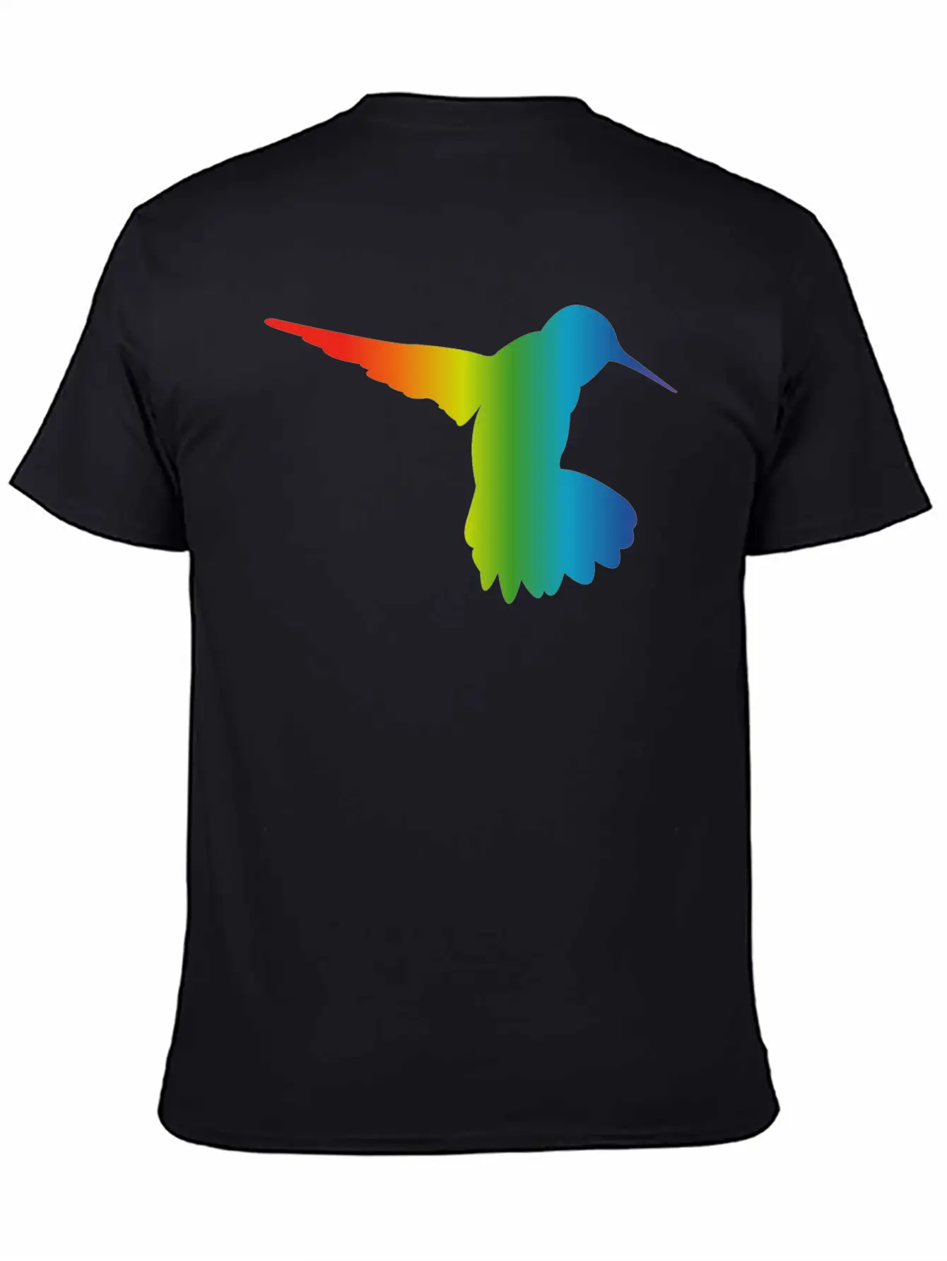 Rainbow Gradient Hummingbird Simple Unisex Casual T-Shirt – Clean Design For Daily Comfort