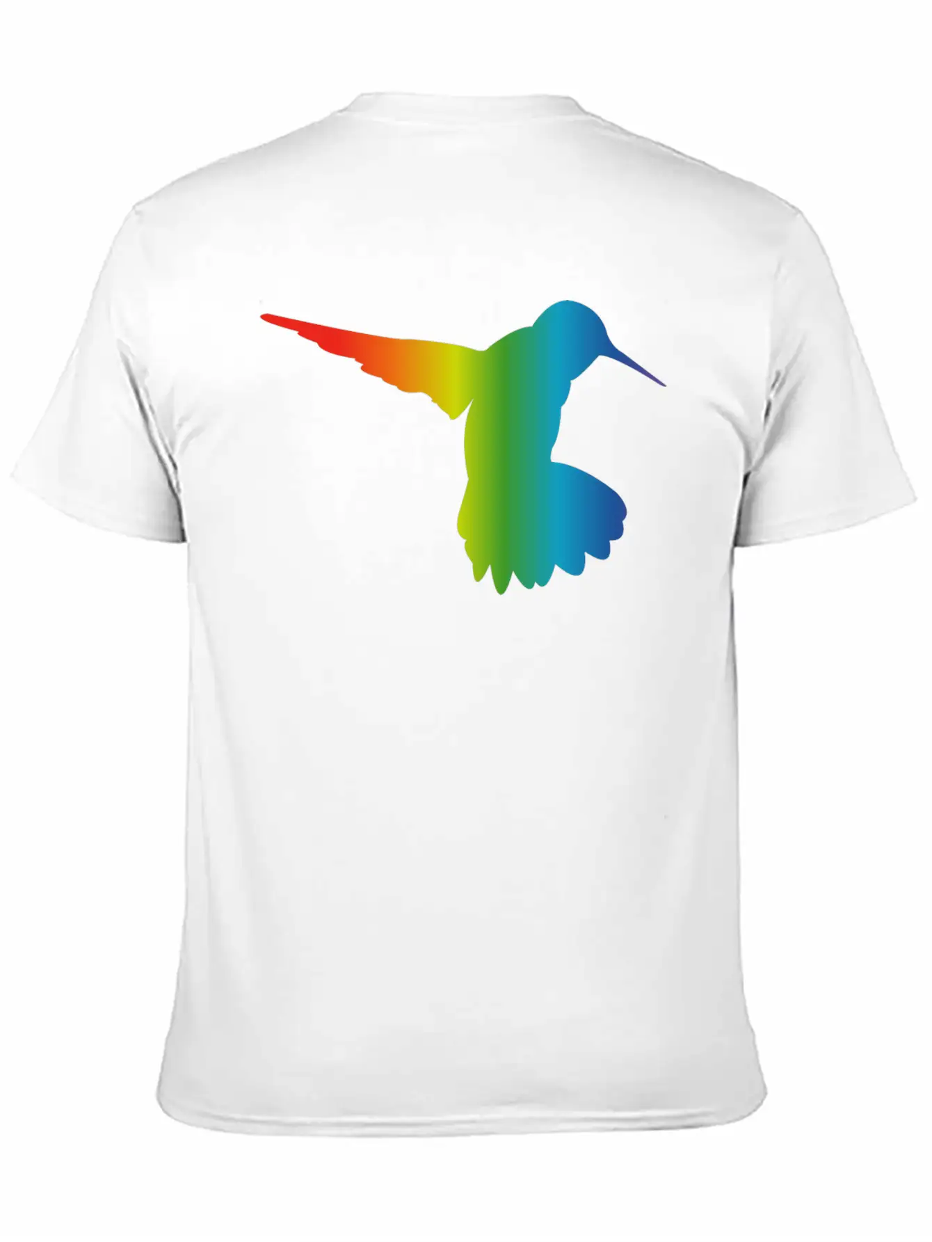 Rainbow Gradient Hummingbird Simple Unisex Casual T-Shirt – Clean Design For Daily Comfort