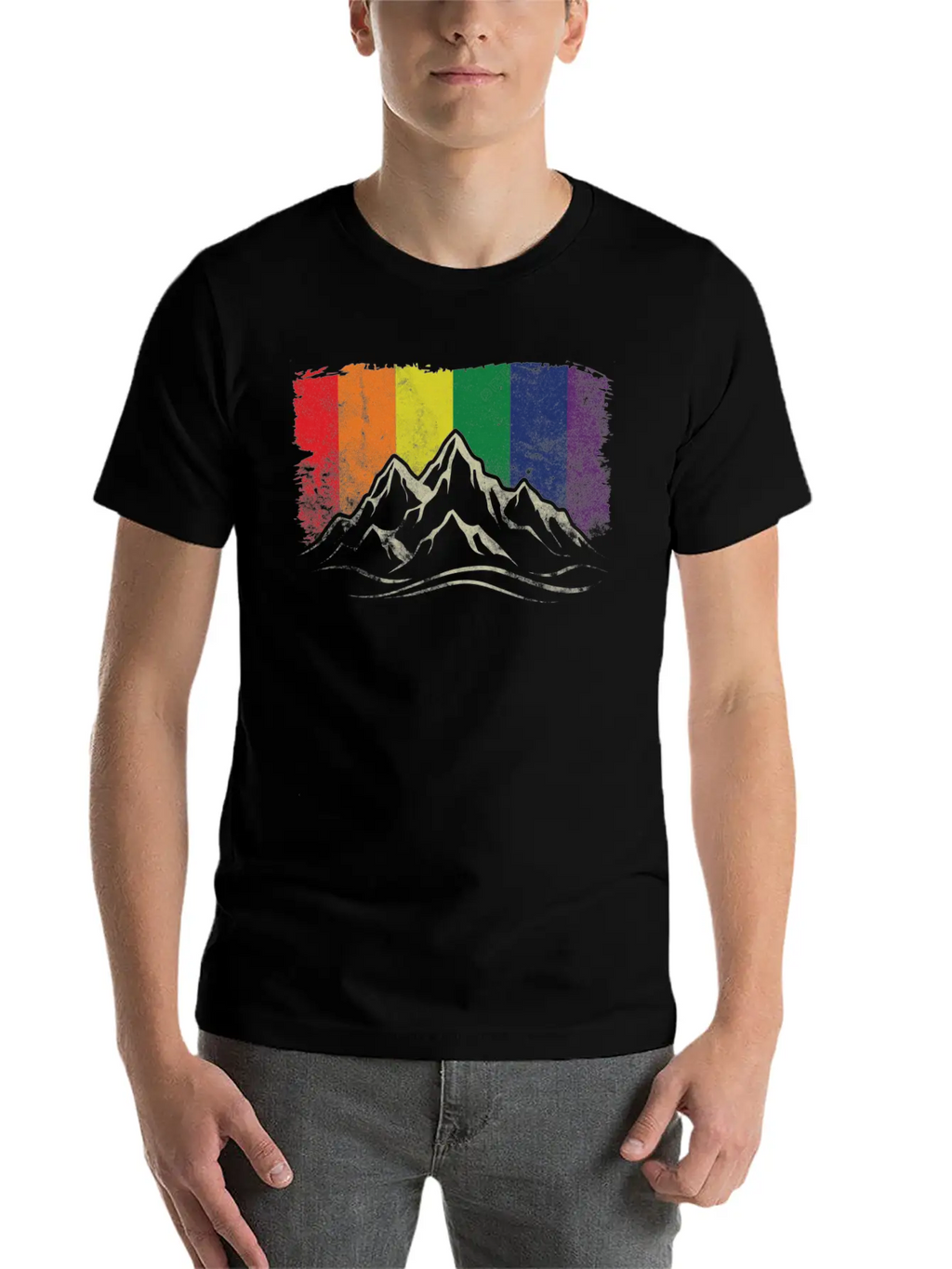 Rainbow Mountain Stylish Everyday T-Shirt – Unisex Basic Cotton Tee