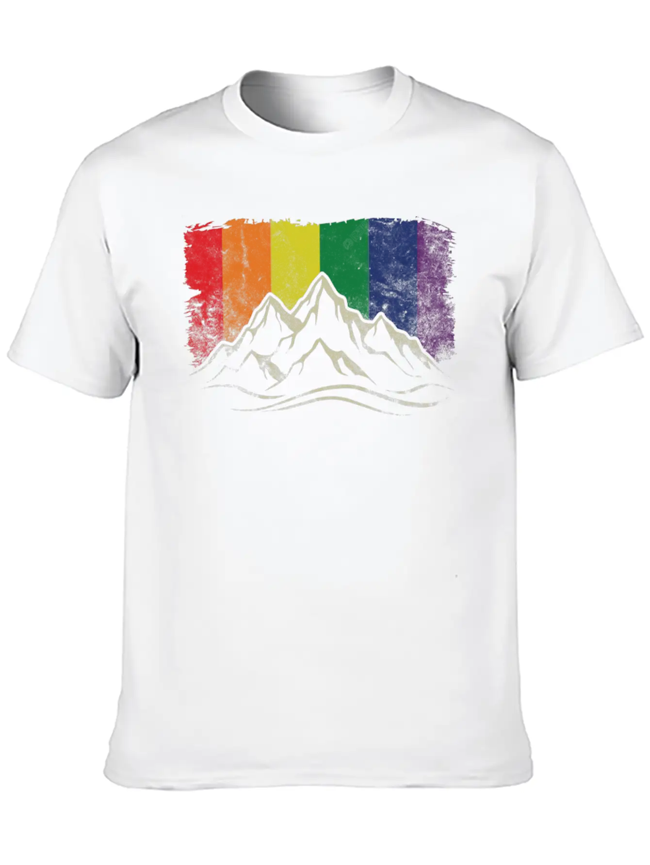 Rainbow Mountain Stylish Everyday T-Shirt – Unisex Basic Cotton Tee