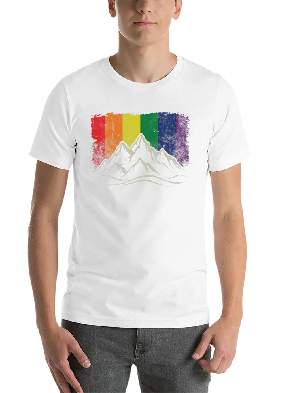 Rainbow Mountain Stylish Everyday T-Shirt – Unisex Basic Cotton Tee