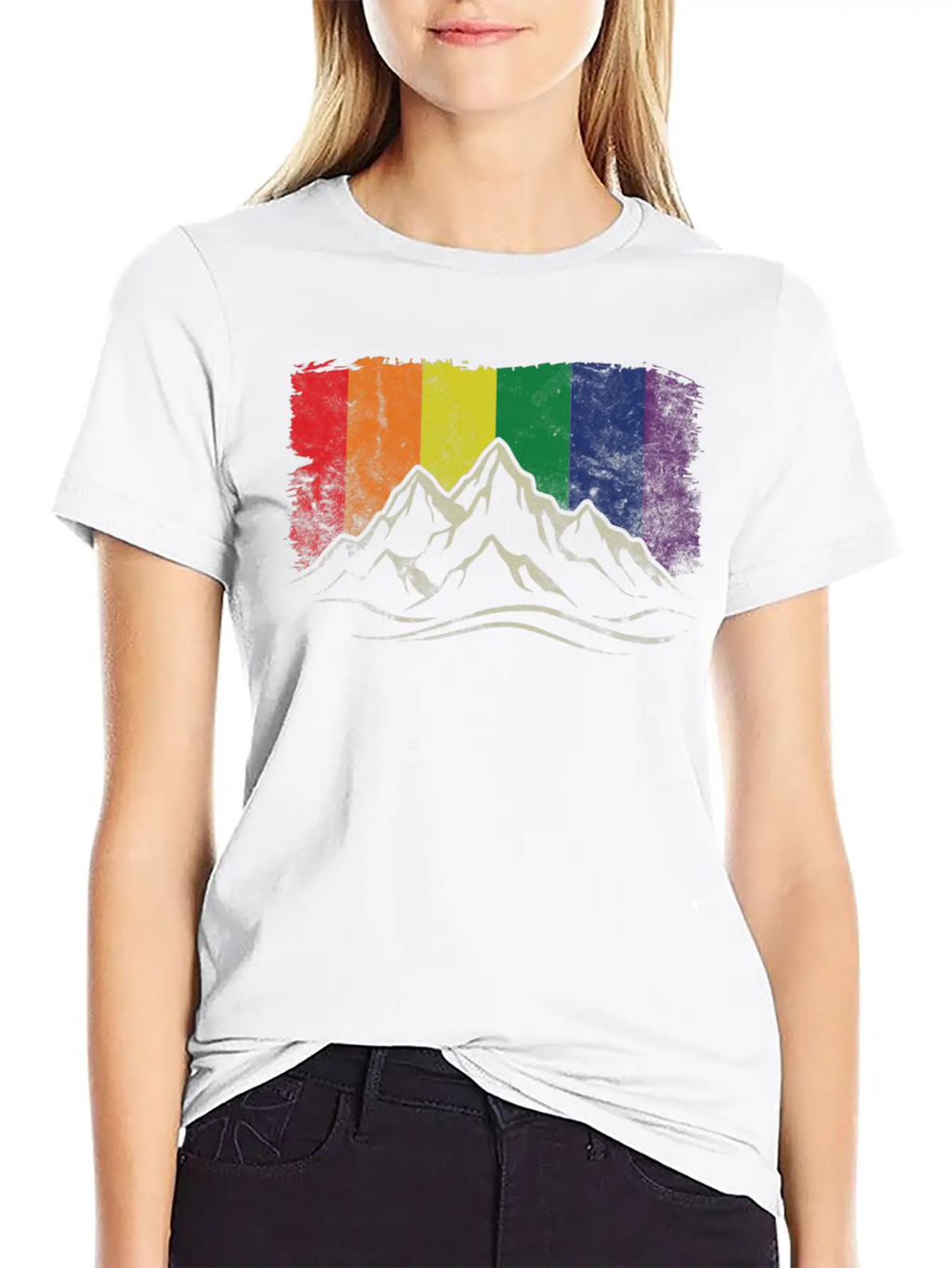 Rainbow Mountain Stylish Everyday T-Shirt – Unisex Basic Cotton Tee