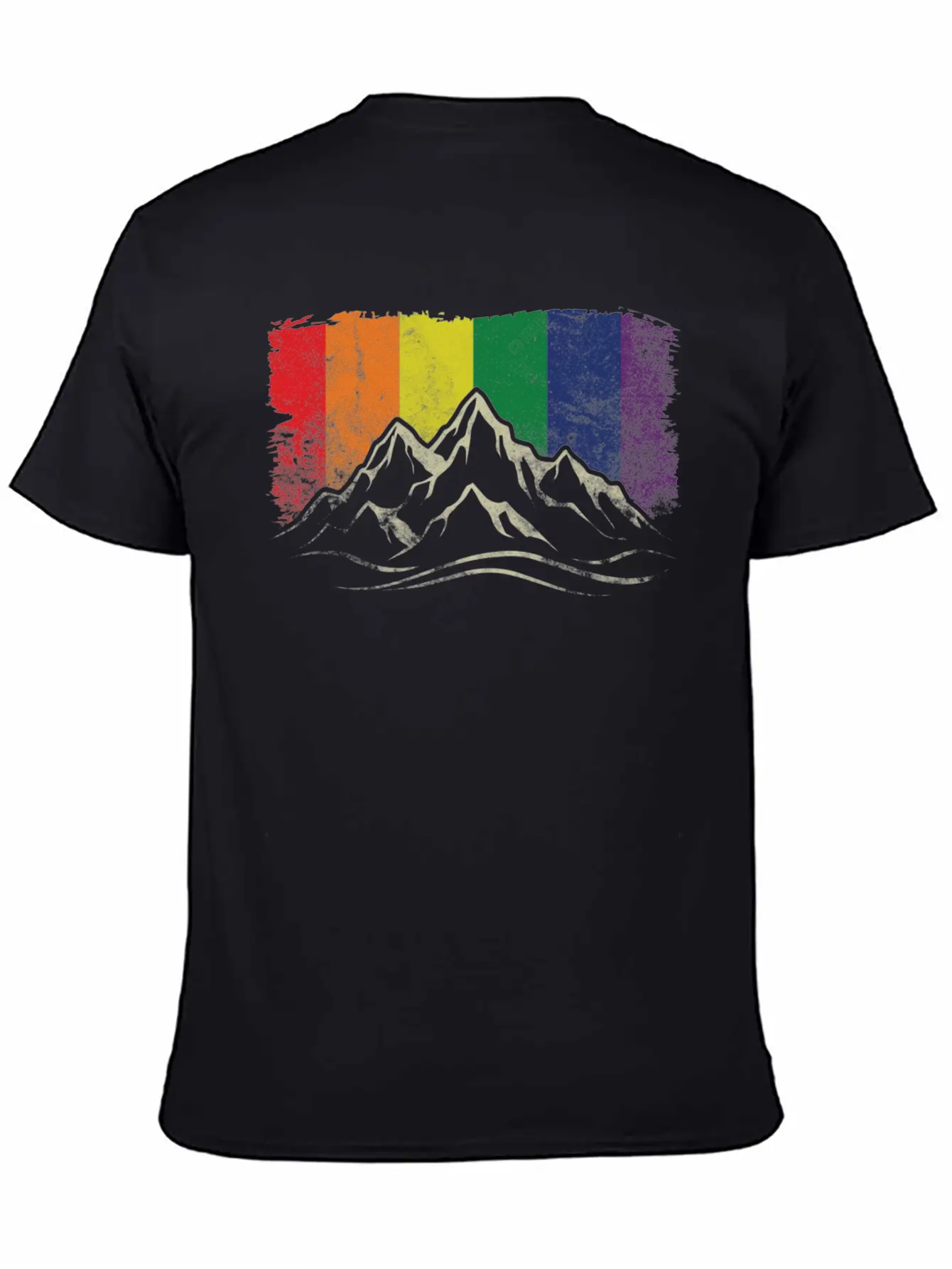 Rainbow Mountain Stylish Everyday T-Shirt – Unisex Basic Cotton Tee