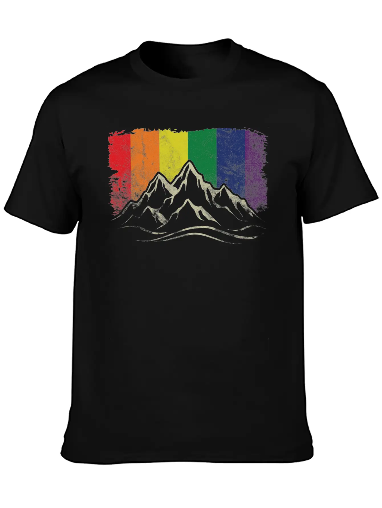 Rainbow Mountain Stylish Everyday T-Shirt – Unisex Basic Cotton Tee