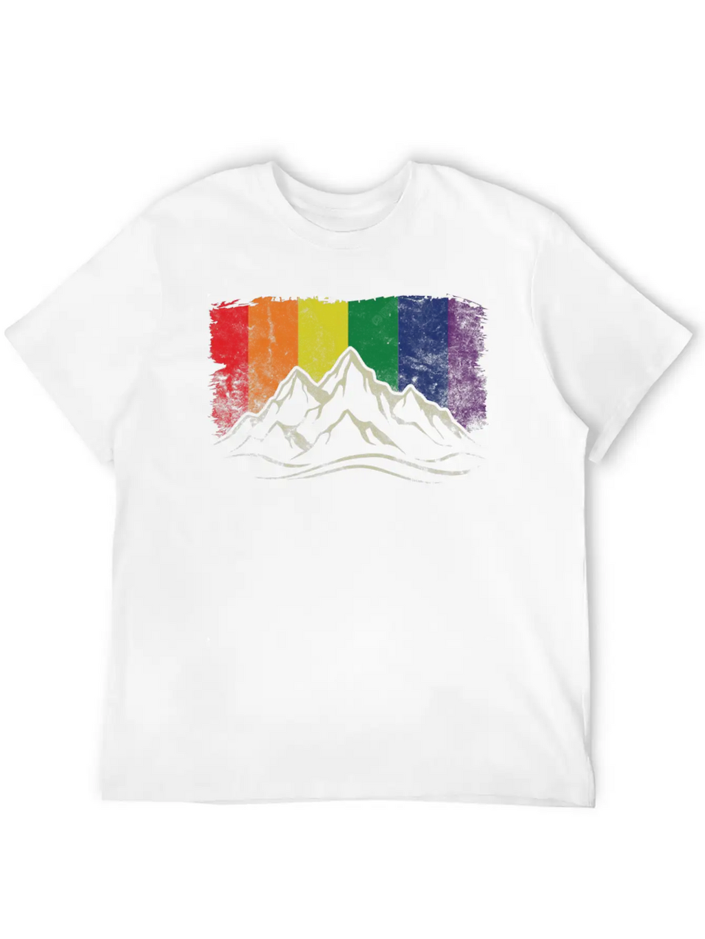 Rainbow Mountain Stylish Everyday T-Shirt – Unisex Basic Cotton Tee