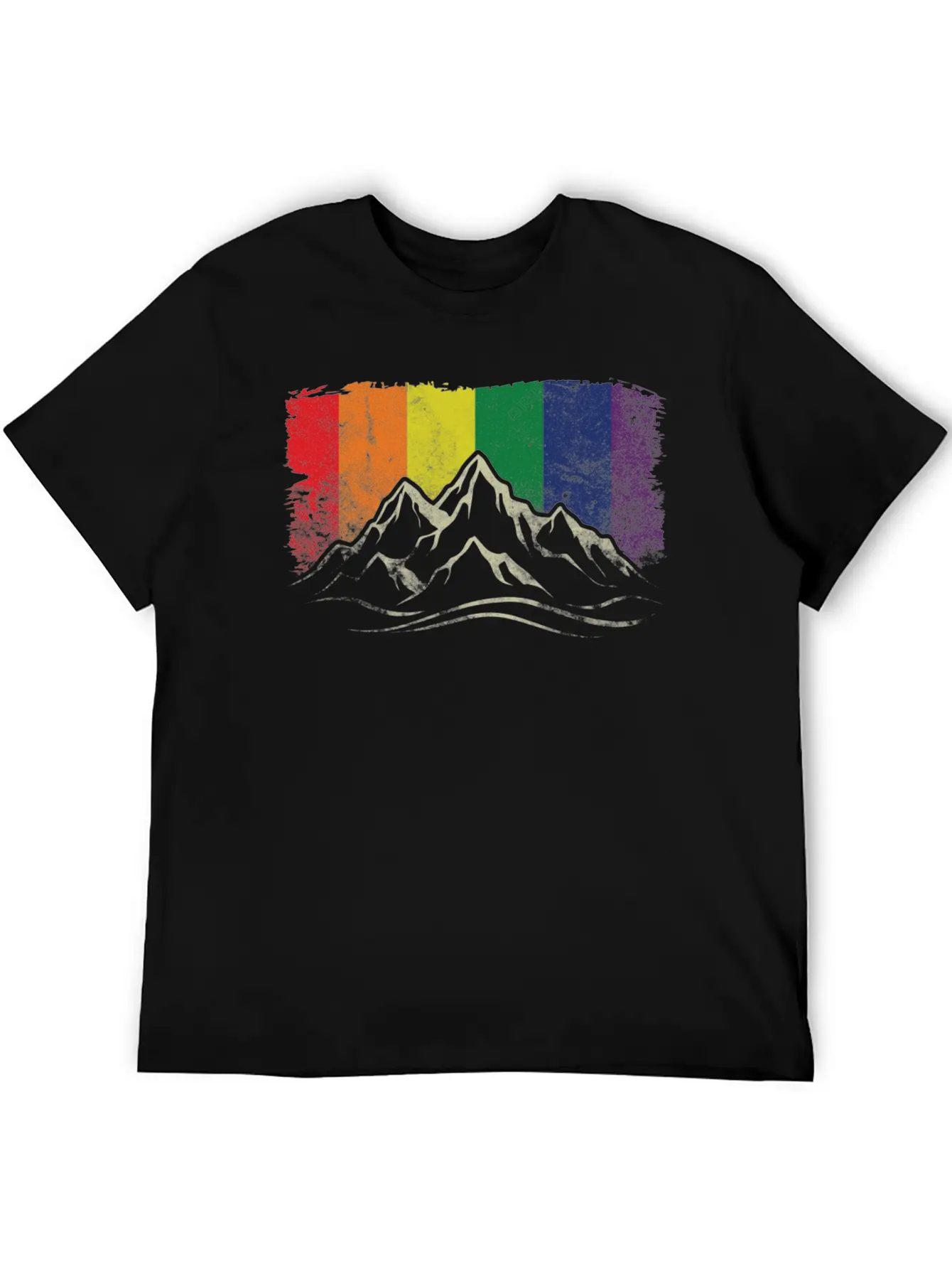 Rainbow Mountain Stylish Everyday T-Shirt – Unisex Basic Cotton Tee