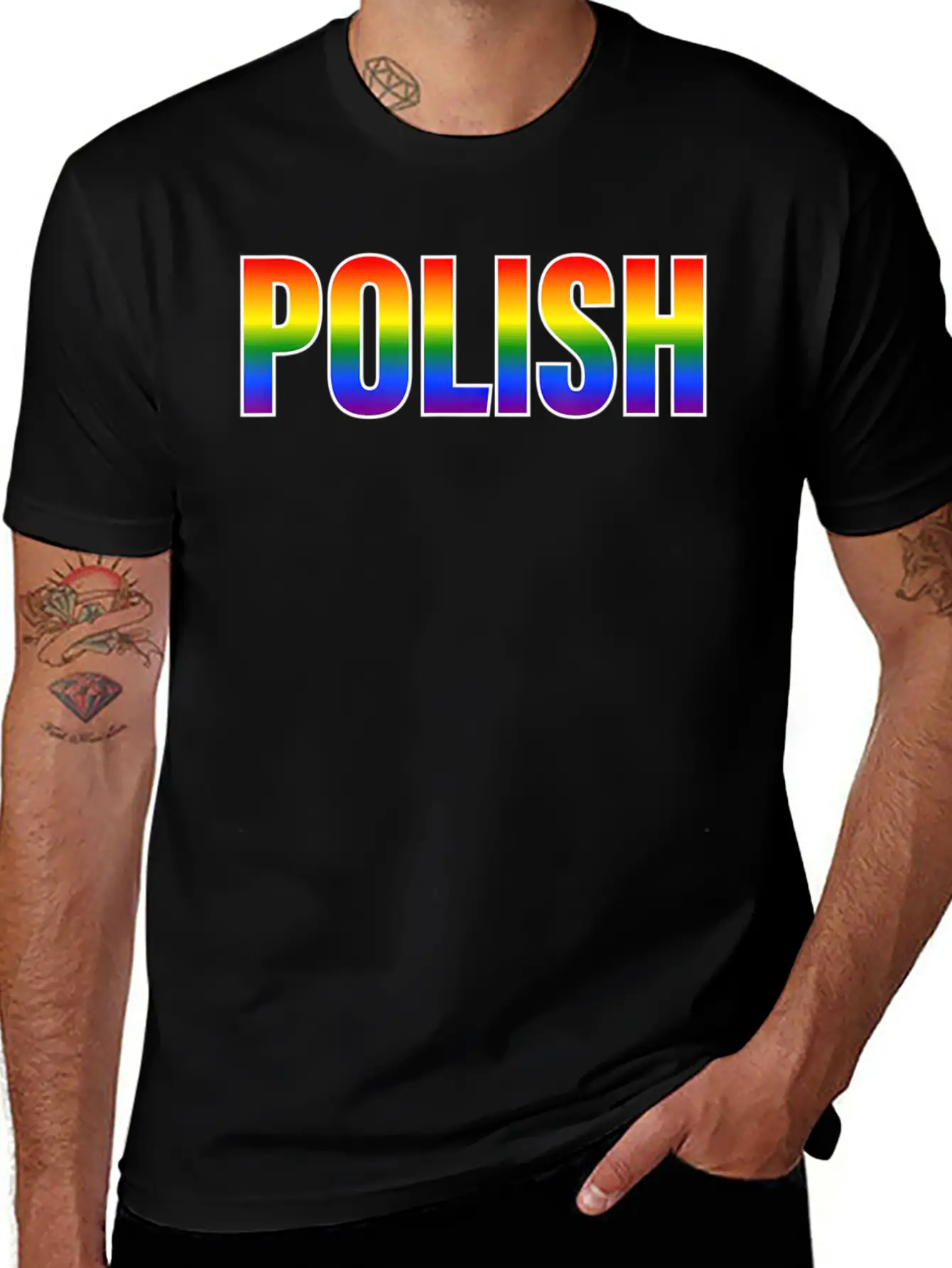 Rainbow Polish Gay Pride LGBT Pride T Unisex Casual T-Shirt – Clean Design For Daily Comfort