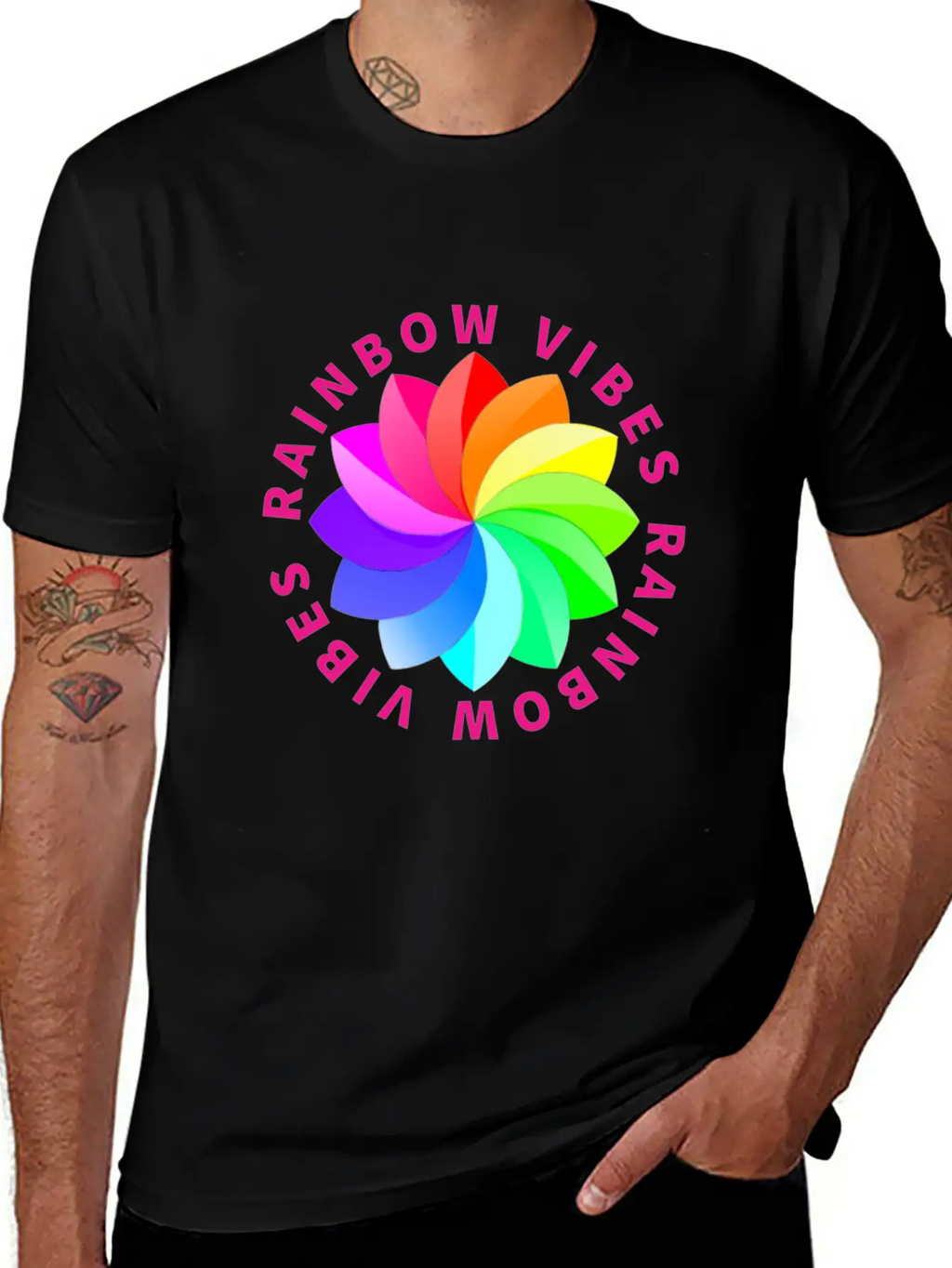 Rainbow Rainbow Rainbow Rainbow Rainbow Rainbow Breathable Soft Cotton T-Shirt – Timeless Casual Look
