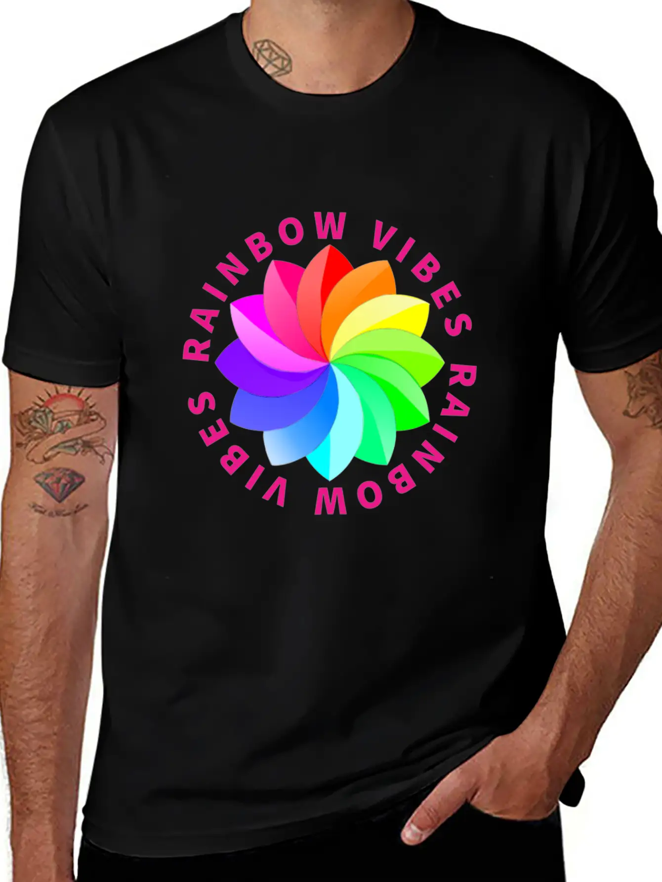 Rainbow Rainbow Rainbow Rainbow Rainbow Rainbow Breathable Soft Cotton T-Shirt – Timeless Casual Look