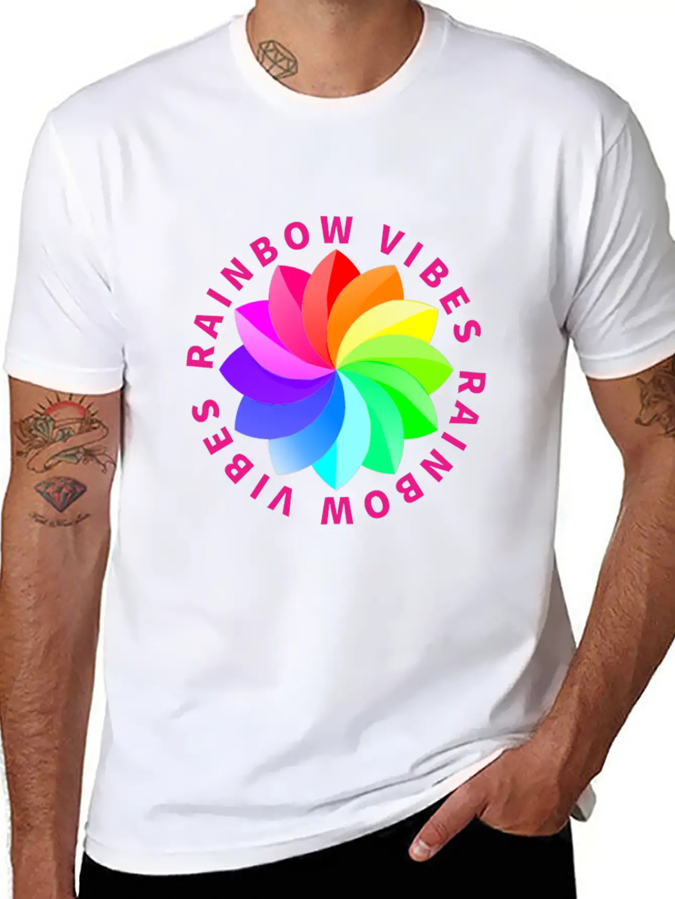 Rainbow Rainbow Rainbow Rainbow Rainbow Rainbow Breathable Soft Cotton T-Shirt – Timeless Casual Look
