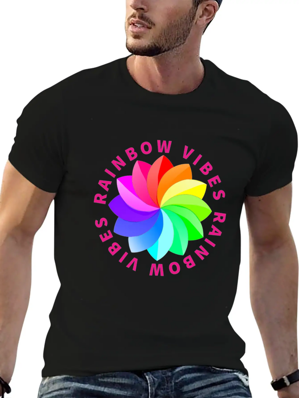 Rainbow Rainbow Rainbow Rainbow Rainbow Rainbow Breathable Soft Cotton T-Shirt – Timeless Casual Look