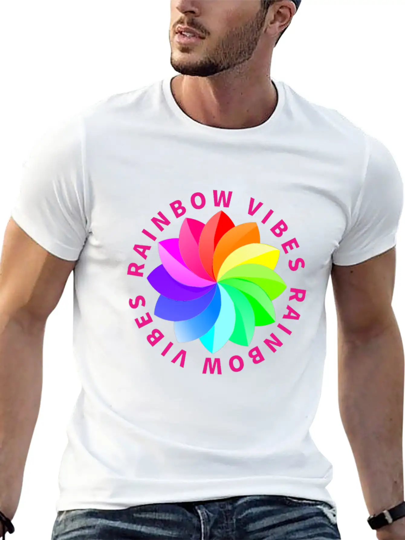 Rainbow Rainbow Rainbow Rainbow Rainbow Rainbow Breathable Soft Cotton T-Shirt – Timeless Casual Look