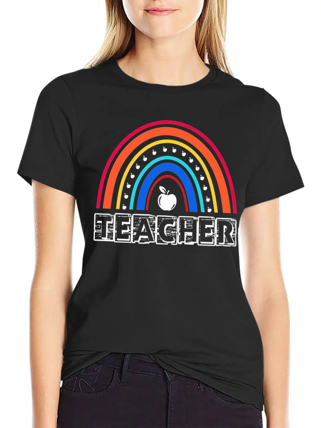 Rainbow Teacher Essential Cotton Tee For Daily Outfits – Unisex Style