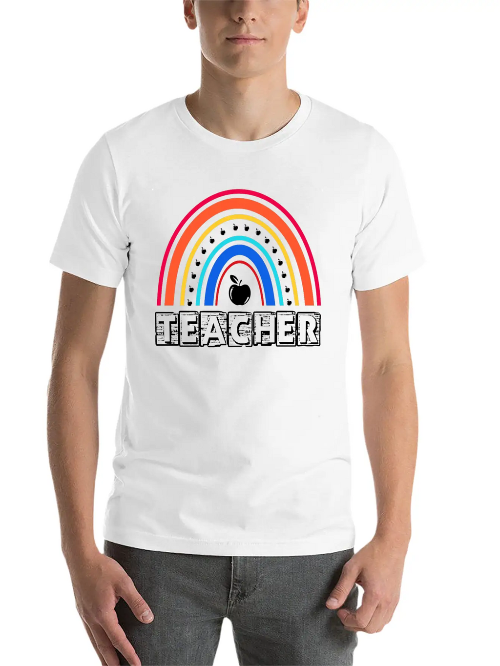 Rainbow Teacher Essential Cotton Tee For Daily Outfits – Unisex Style