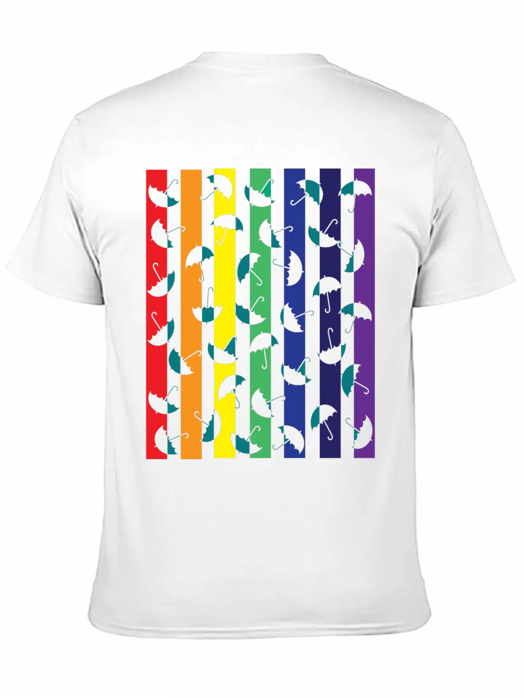Rainbows Umbrella Essential Cotton Tee For Daily Outfits – Unisex Style