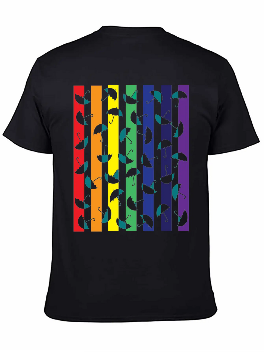 Rainbows Umbrella Essential Cotton Tee For Daily Outfits – Unisex Style