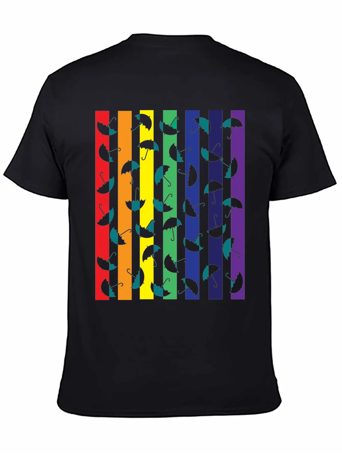 Rainbows Umbrella Essential Cotton Tee For Daily Outfits – Unisex Style