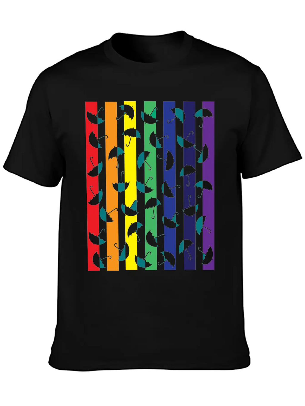 Rainbows Umbrella Essential Cotton Tee For Daily Outfits – Unisex Style