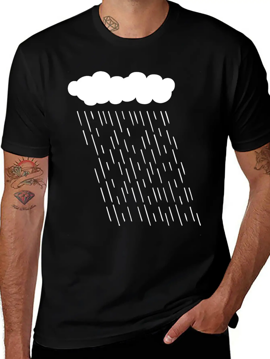 Rainy Storm Cloud Classic Fit Graphic Tee For Daily Comfort – Unisex Cotton Shirt