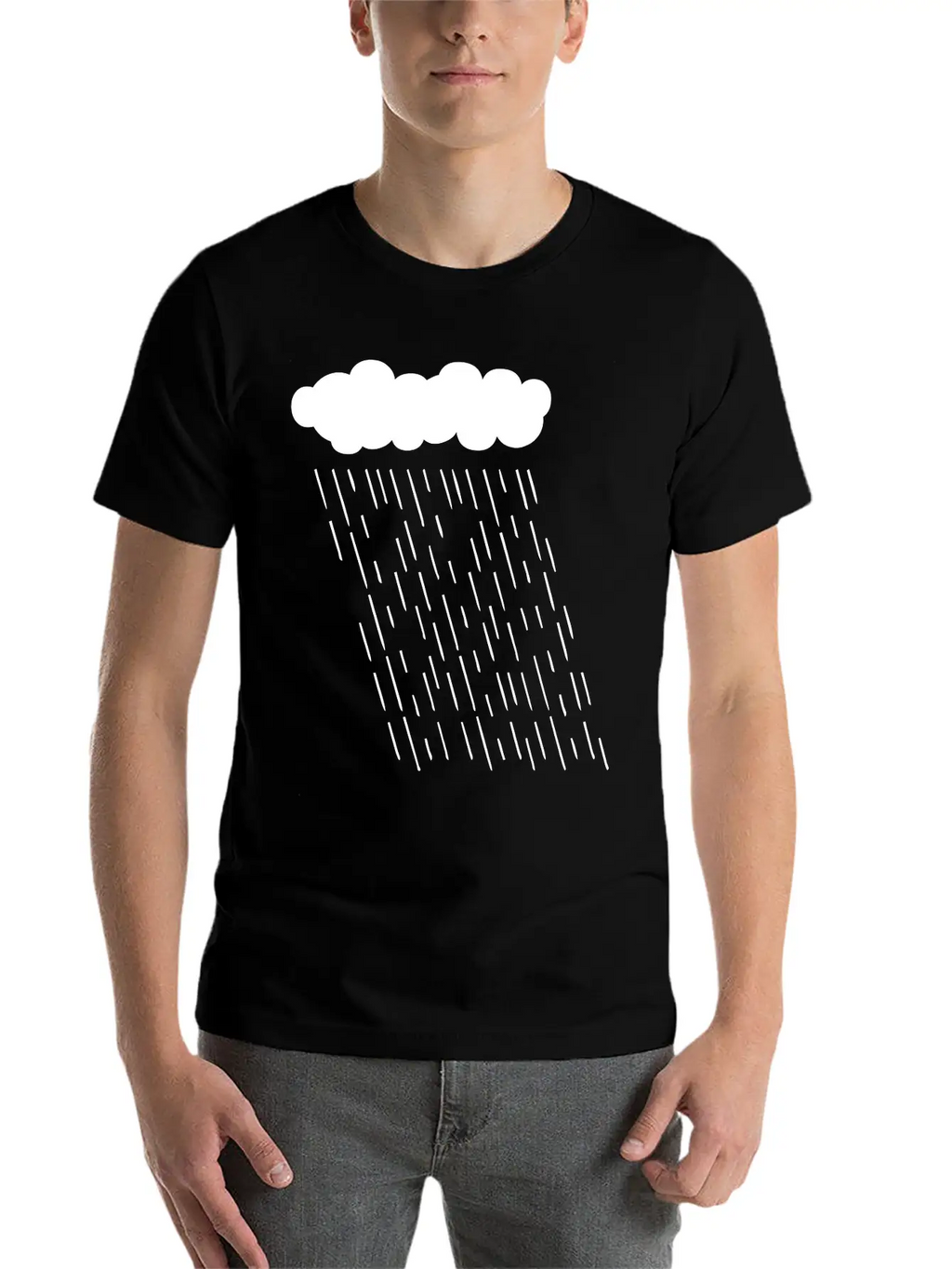 Rainy Storm Cloud Classic Fit Graphic Tee For Daily Comfort – Unisex Cotton Shirt
