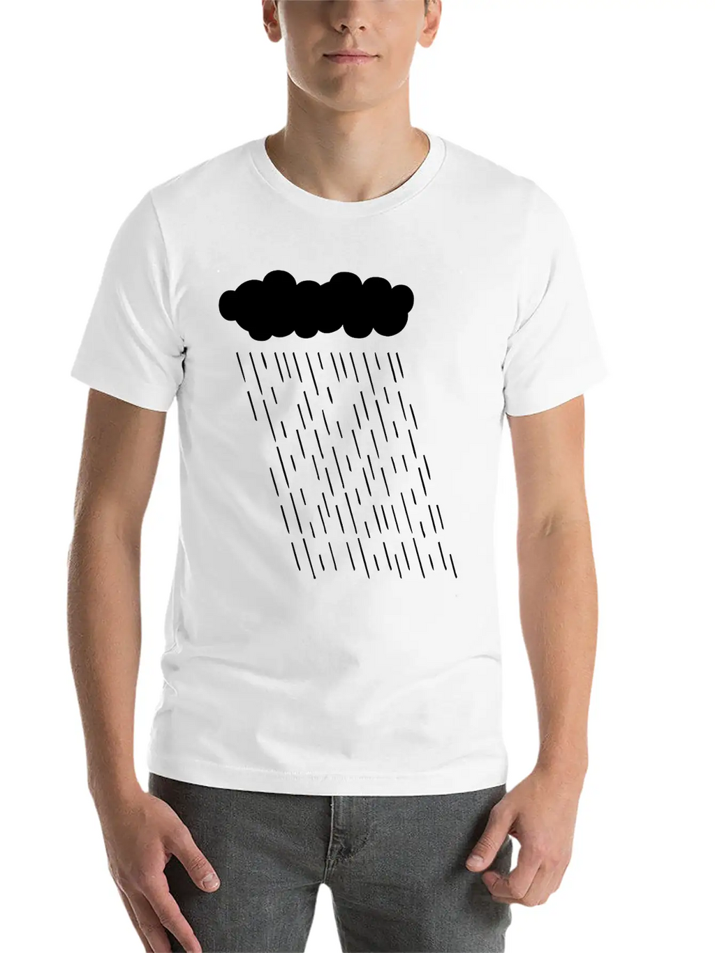 Rainy Storm Cloud Classic Fit Graphic Tee For Daily Comfort – Unisex Cotton Shirt