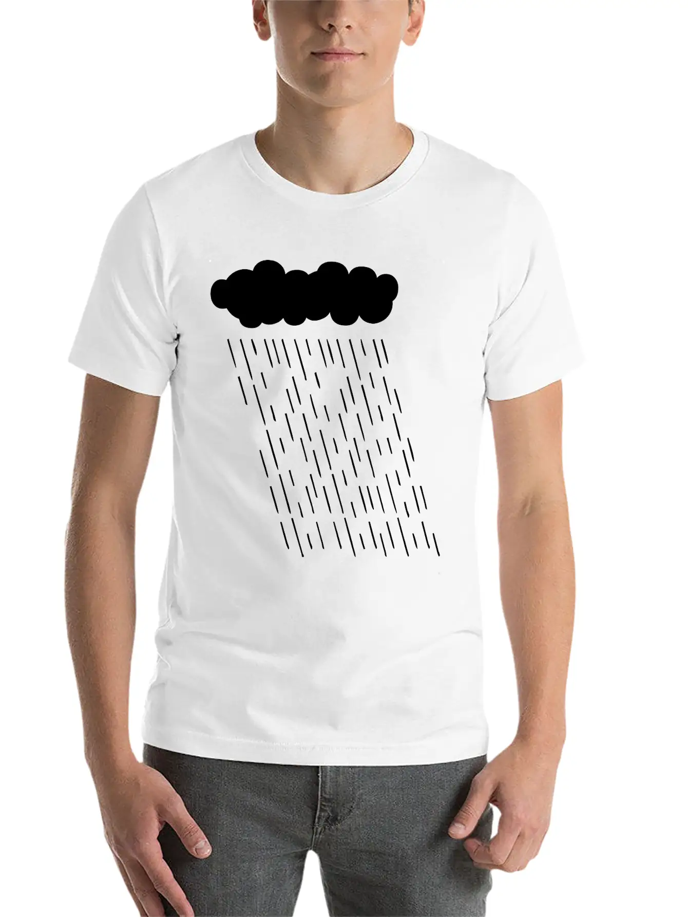 Rainy Storm Cloud Classic Fit Graphic Tee For Daily Comfort – Unisex Cotton Shirt