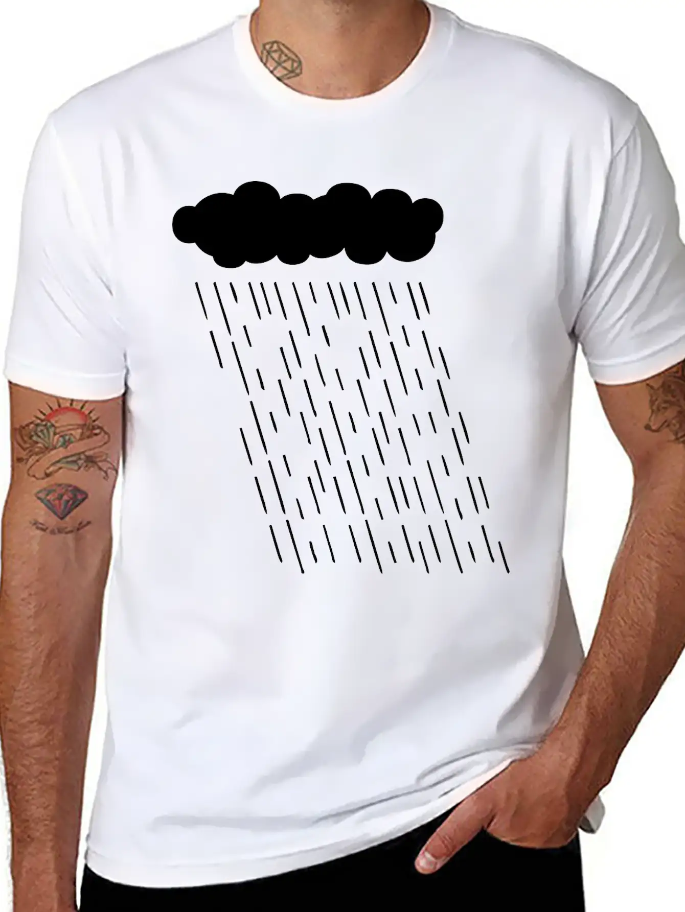 Rainy Storm Cloud Classic Fit Graphic Tee For Daily Comfort – Unisex Cotton Shirt