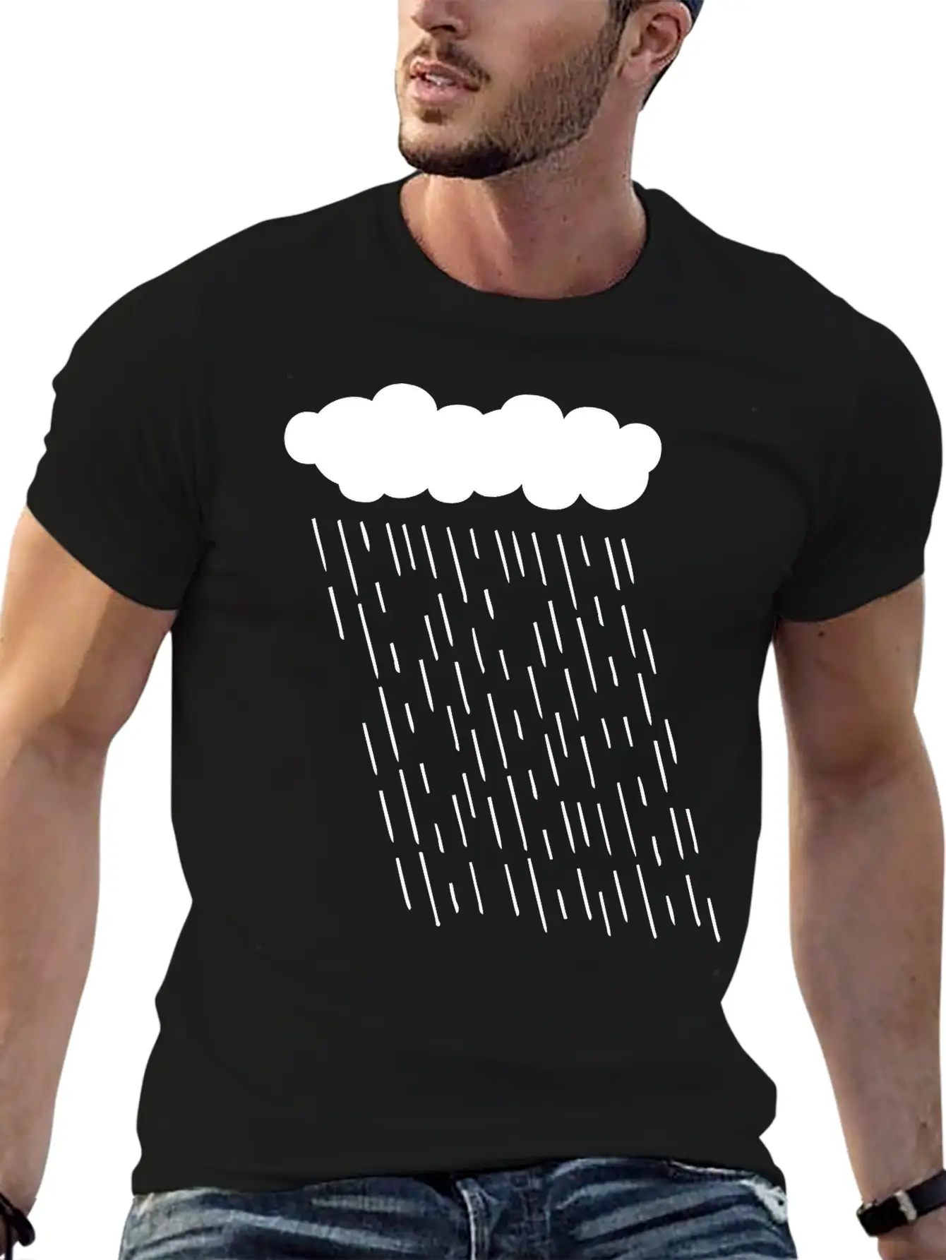 Rainy Storm Cloud Classic Fit Graphic Tee For Daily Comfort – Unisex Cotton Shirt