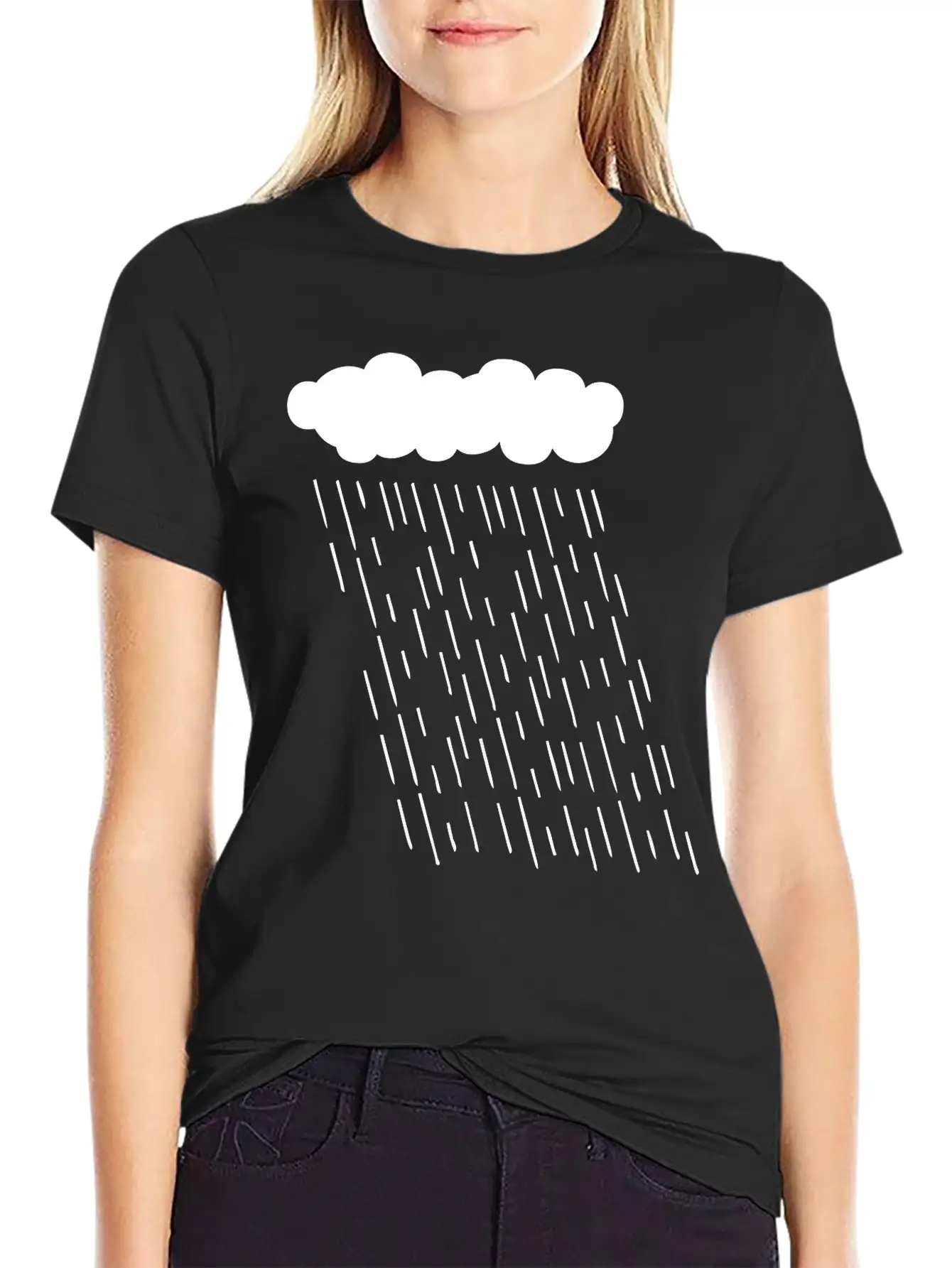 Rainy Storm Cloud Classic Fit Graphic Tee For Daily Comfort – Unisex Cotton Shirt