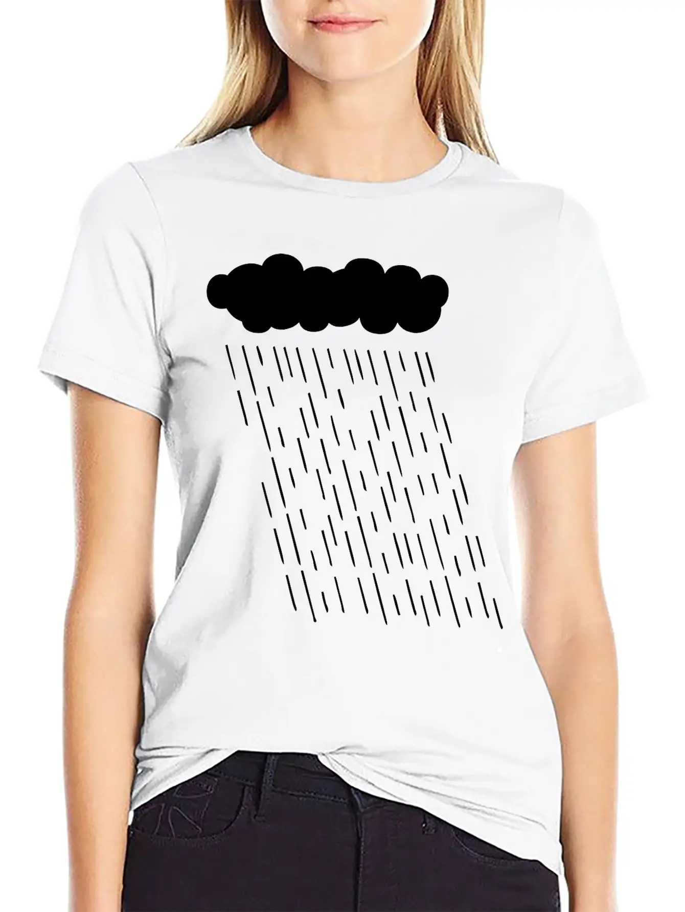 Rainy Storm Cloud Classic Fit Graphic Tee For Daily Comfort – Unisex Cotton Shirt