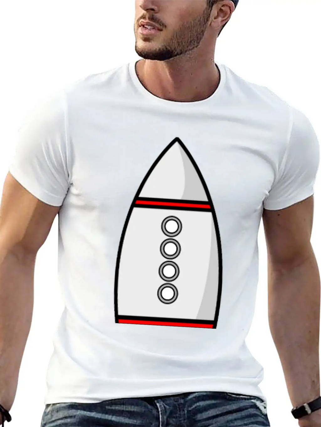 Rakete Rocket Space Shuttle Ufo Raumschiff Mond Mo Classic Fit Graphic Tee For Daily Comfort – Unisex Cotton Shirt