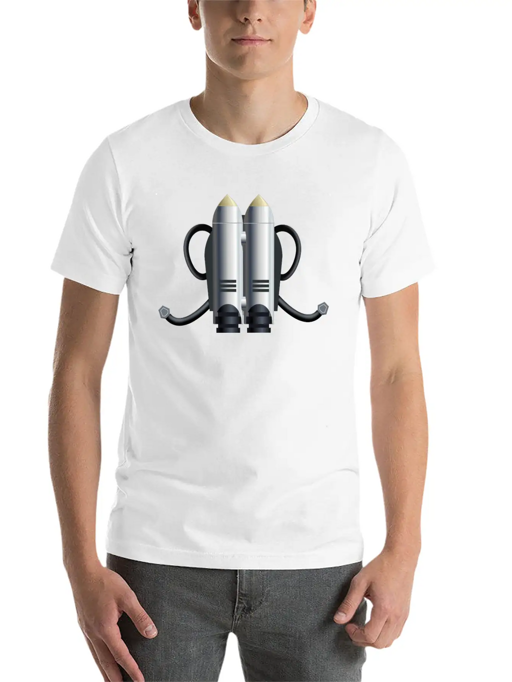 Rakete Rocket Space Shuttle Ufo Raumschiff Mond Mo Unisex Short Sleeve Soft Cotton T-Shirt – Casual Everyday Wear