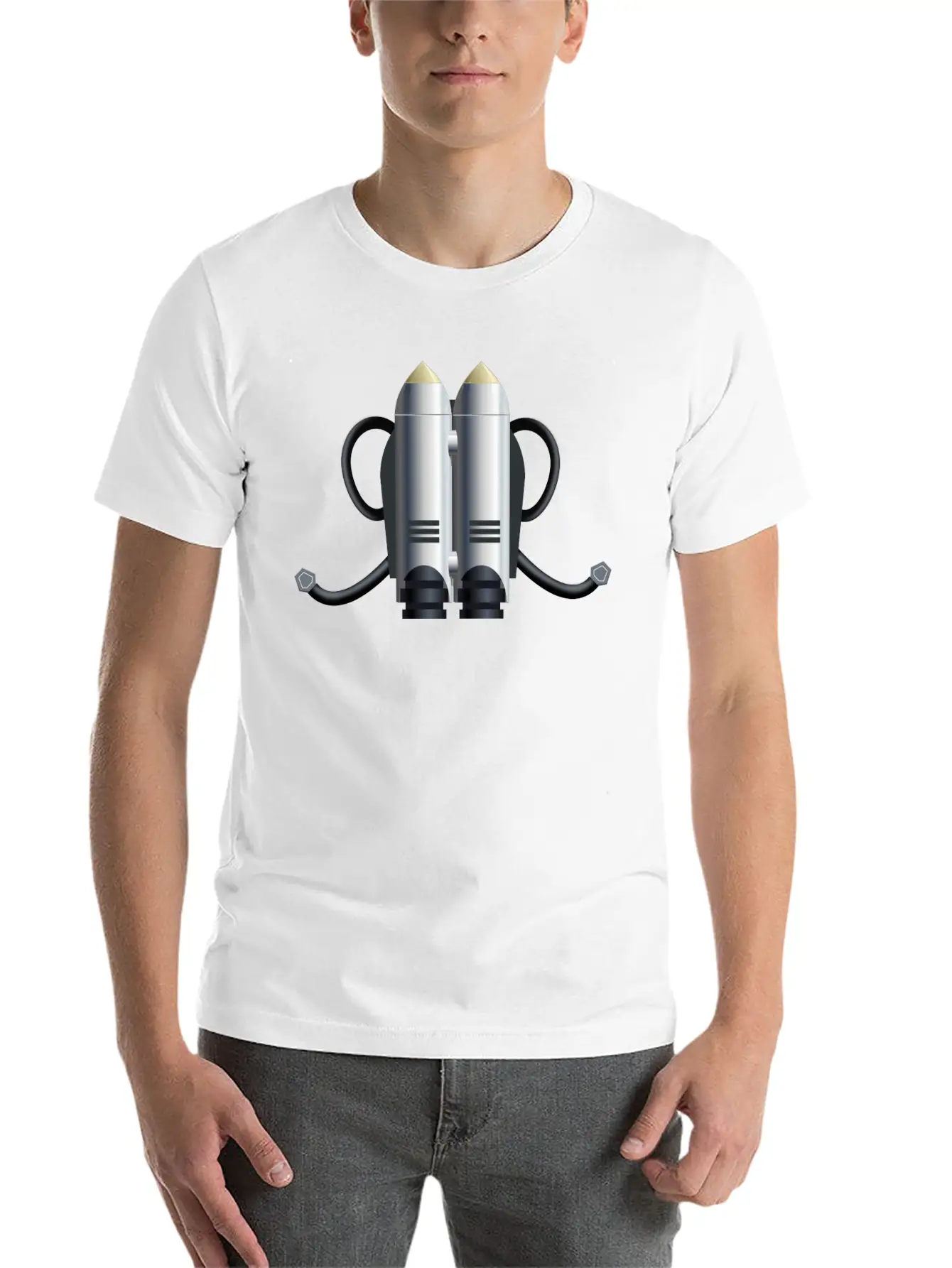 Rakete Rocket Space Shuttle Ufo Raumschiff Mond Mo Unisex Short Sleeve Soft Cotton T-Shirt – Casual Everyday Wear
