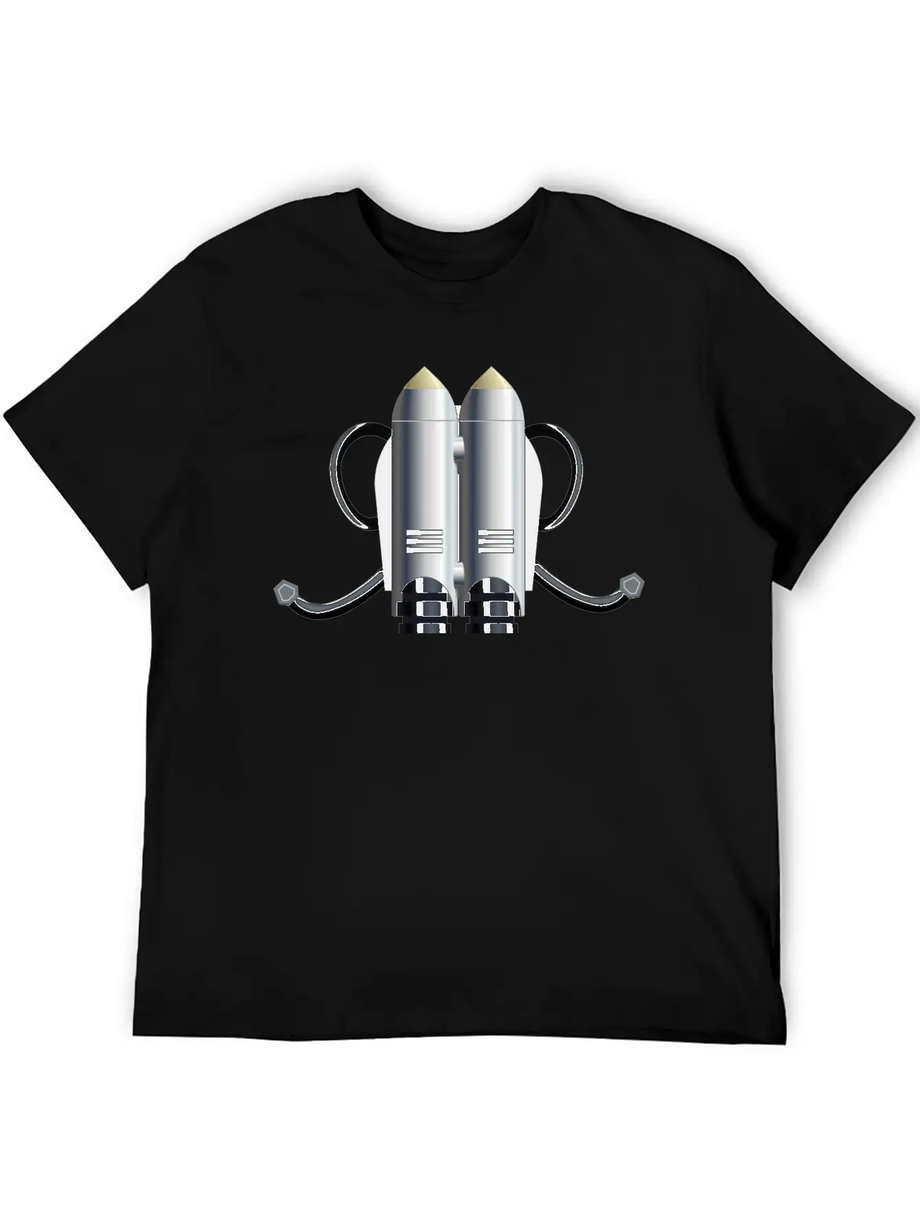 Rakete Rocket Space Shuttle Ufo Raumschiff Mond Mo Unisex Short Sleeve Soft Cotton T-Shirt – Casual Everyday Wear
