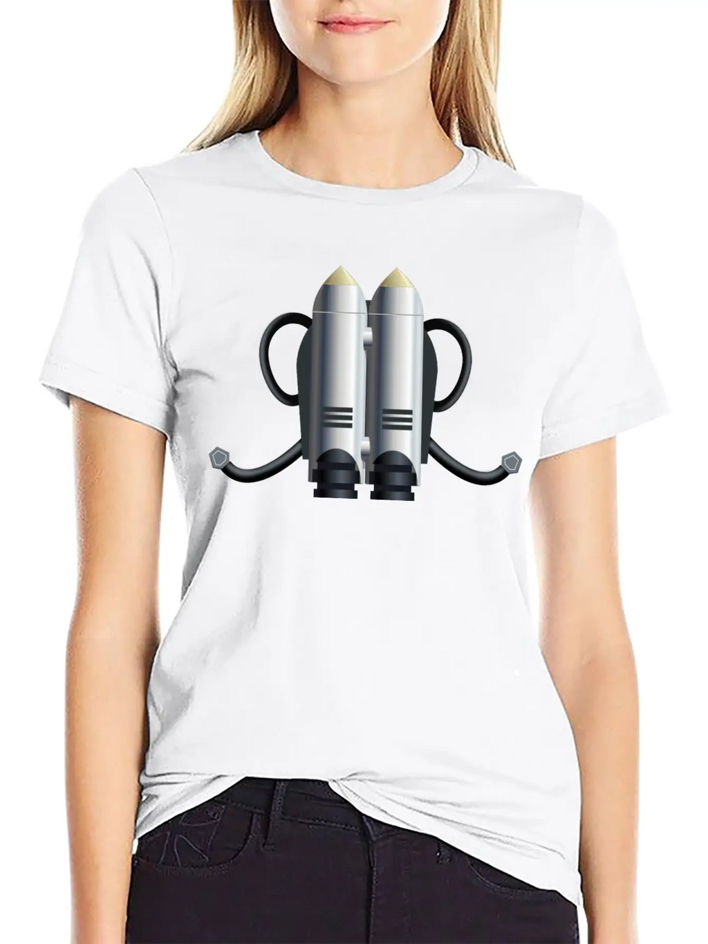 Rakete Rocket Space Shuttle Ufo Raumschiff Mond Mo Unisex Short Sleeve Soft Cotton T-Shirt – Casual Everyday Wear