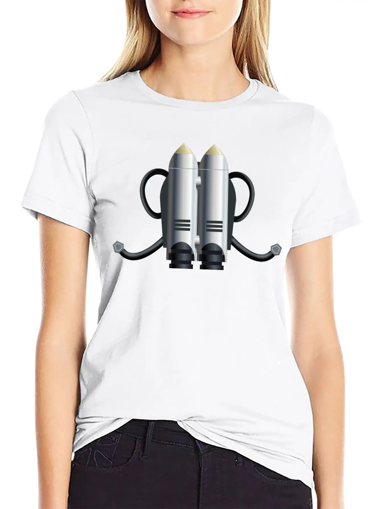 Rakete Rocket Space Shuttle Ufo Raumschiff Mond Mo Unisex Short Sleeve Soft Cotton T-Shirt – Casual Everyday Wear