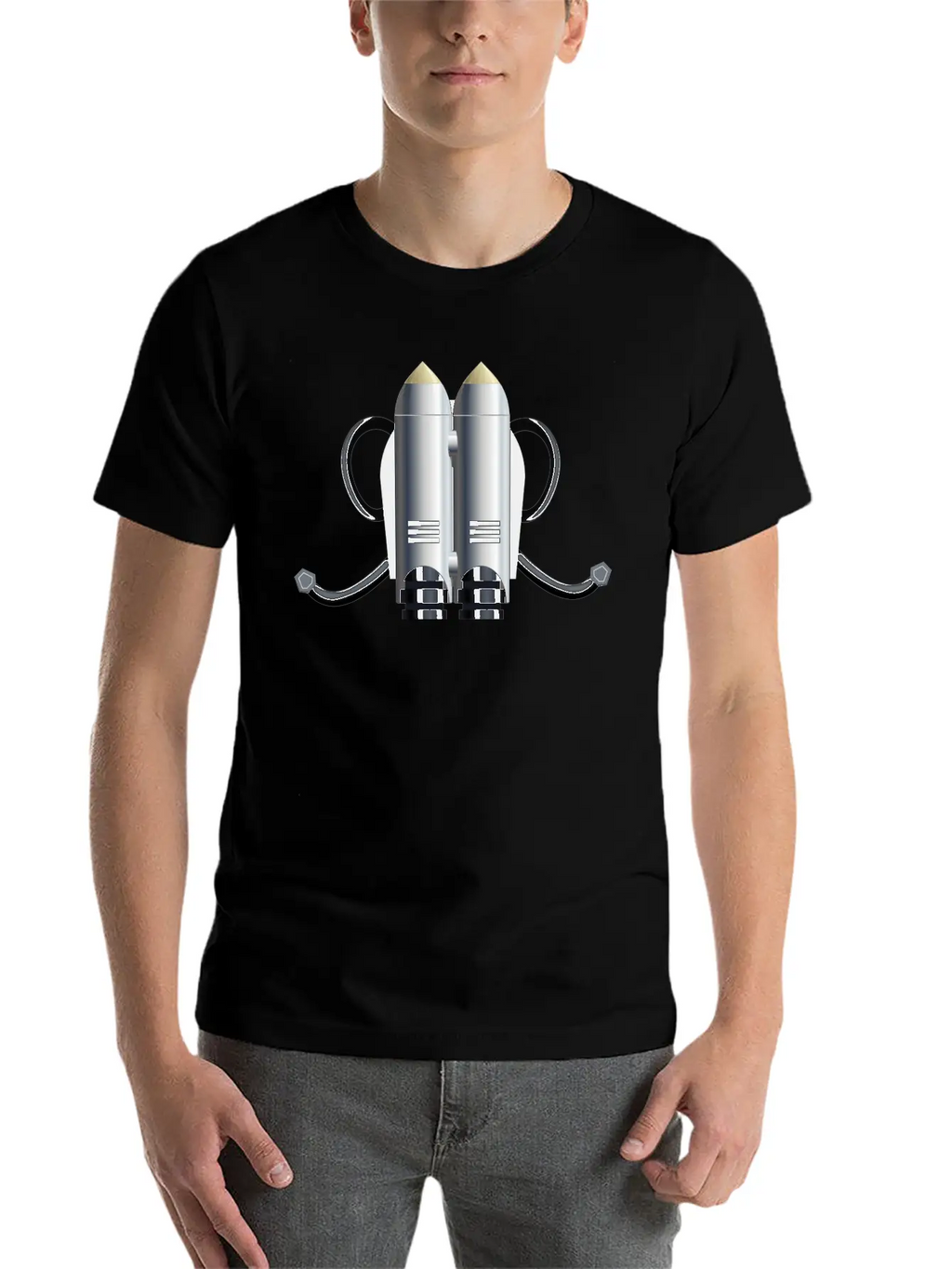 Rakete Rocket Space Shuttle Ufo Raumschiff Mond Mo Unisex Short Sleeve Soft Cotton T-Shirt – Casual Everyday Wear