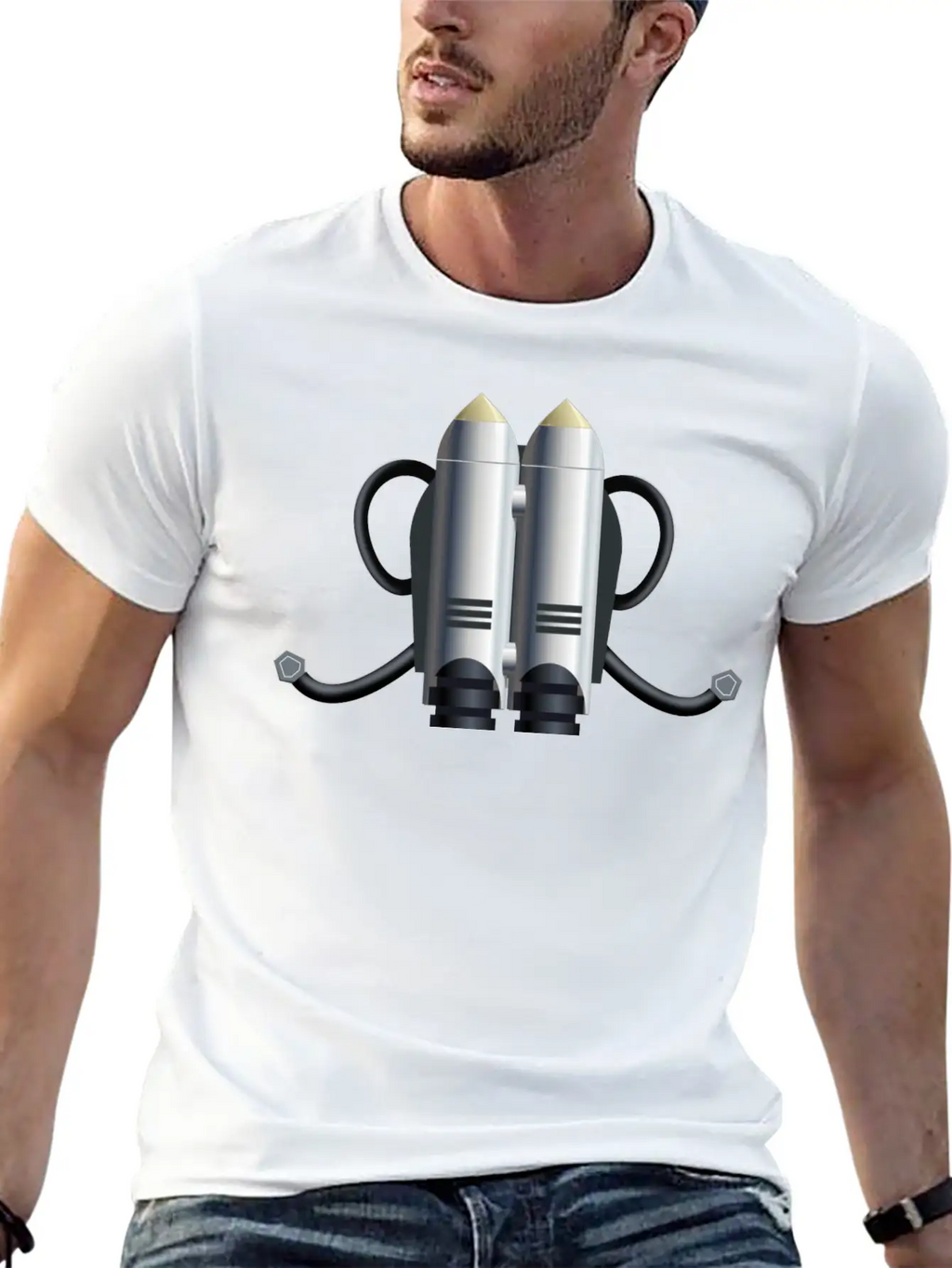 Rakete Rocket Space Shuttle Ufo Raumschiff Mond Mo Unisex Short Sleeve Soft Cotton T-Shirt – Casual Everyday Wear