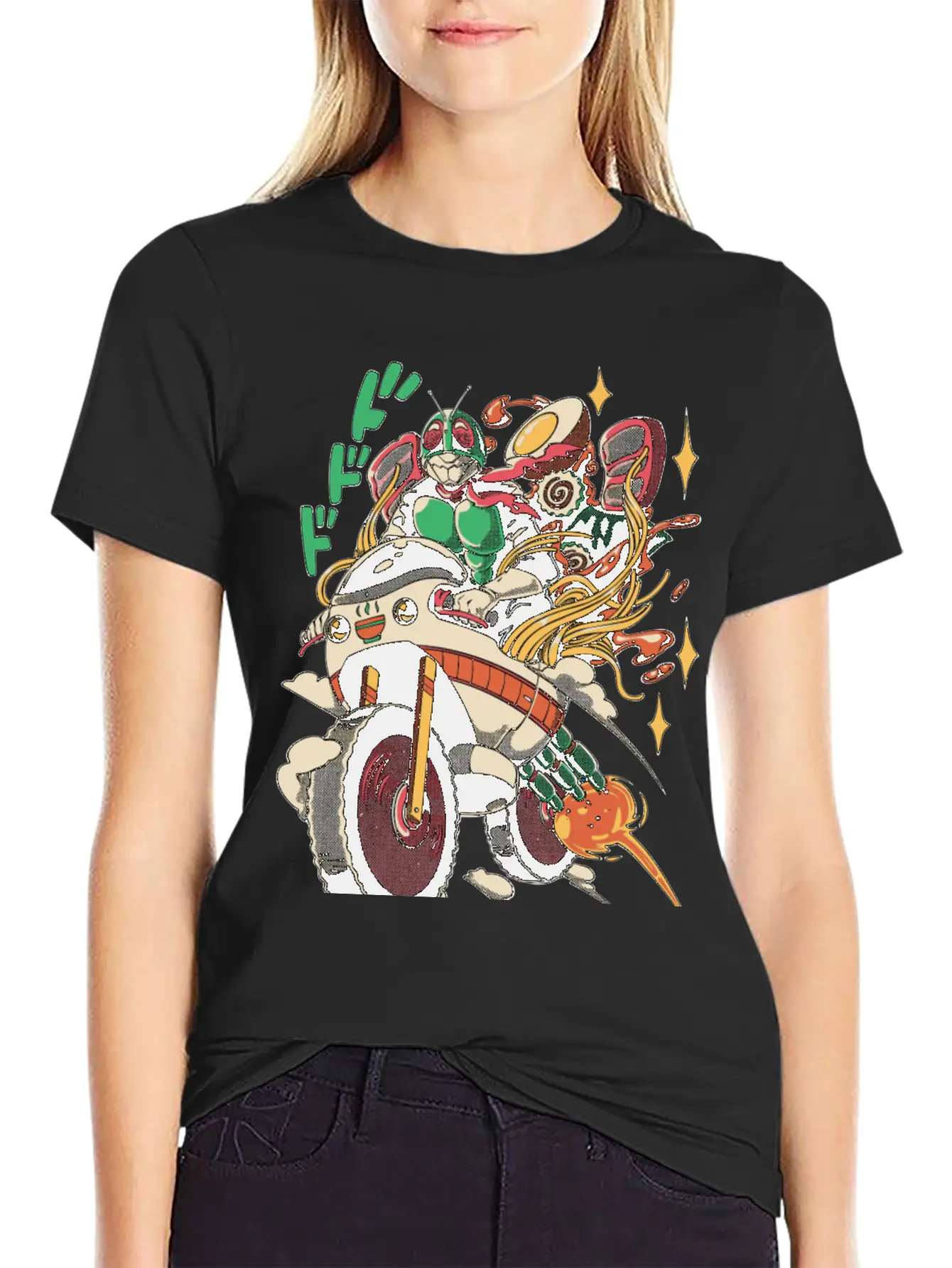 Ramen Rider Noodles Funny Japan Style Food Essential Cotton Tee For Daily Outfits – Unisex Style