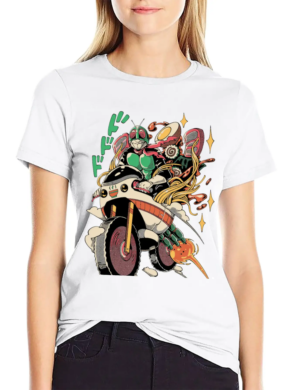 Ramen Rider Noodles Funny Japan Style Food Essential Cotton Tee For Daily Outfits – Unisex Style